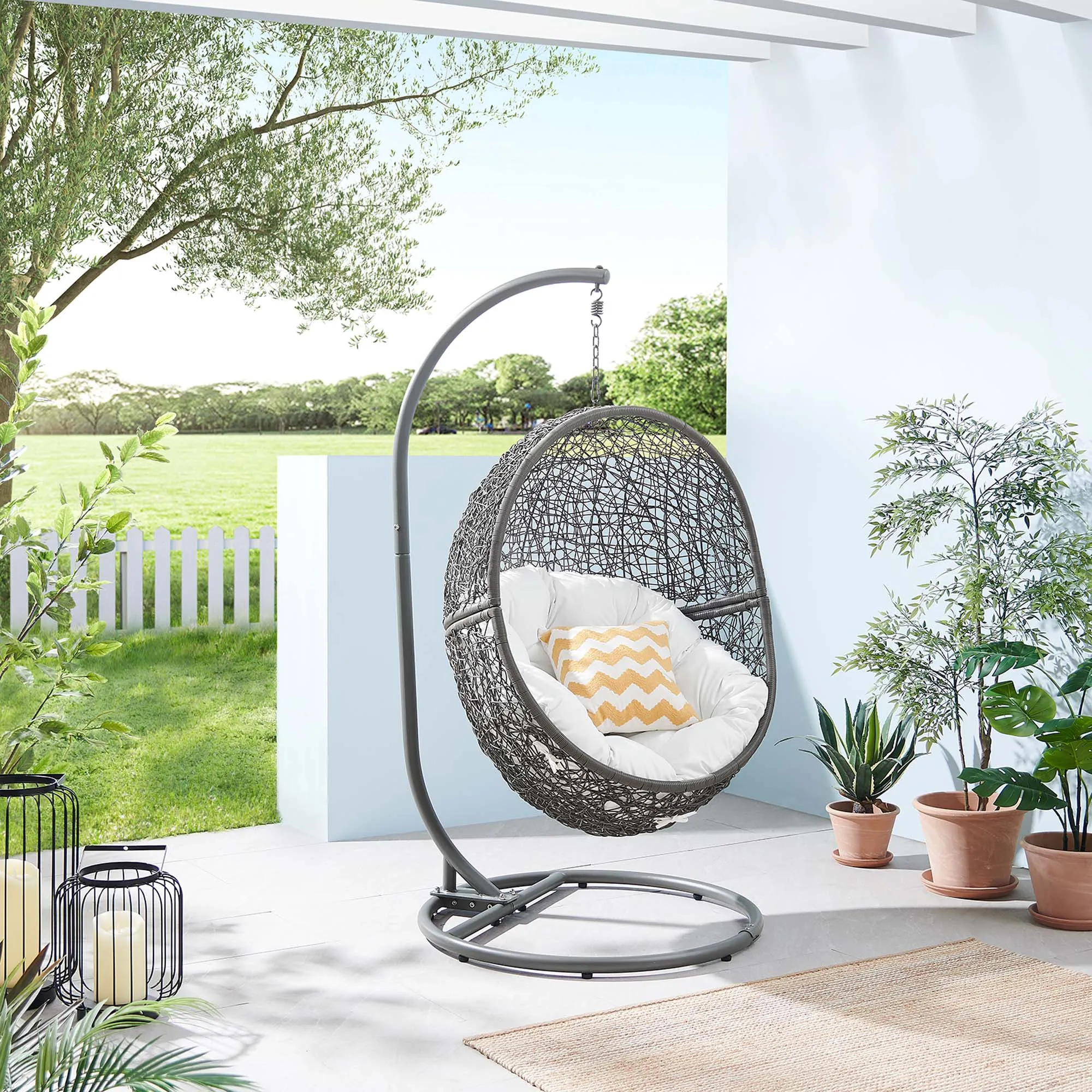 Encase Outdoor Patio Rattan Swing Chair by Modway