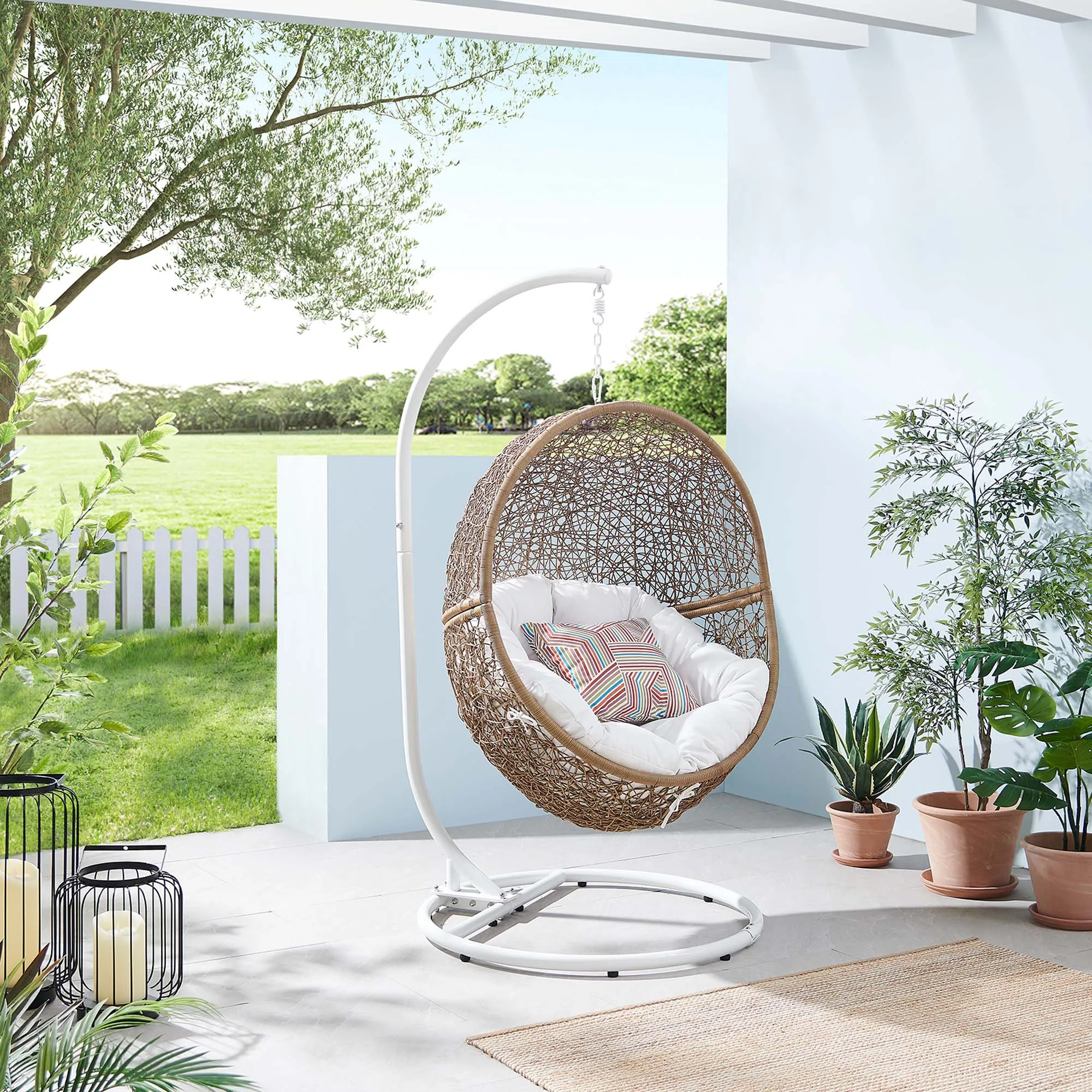Encase Outdoor Patio Rattan Swing Chair by Modway