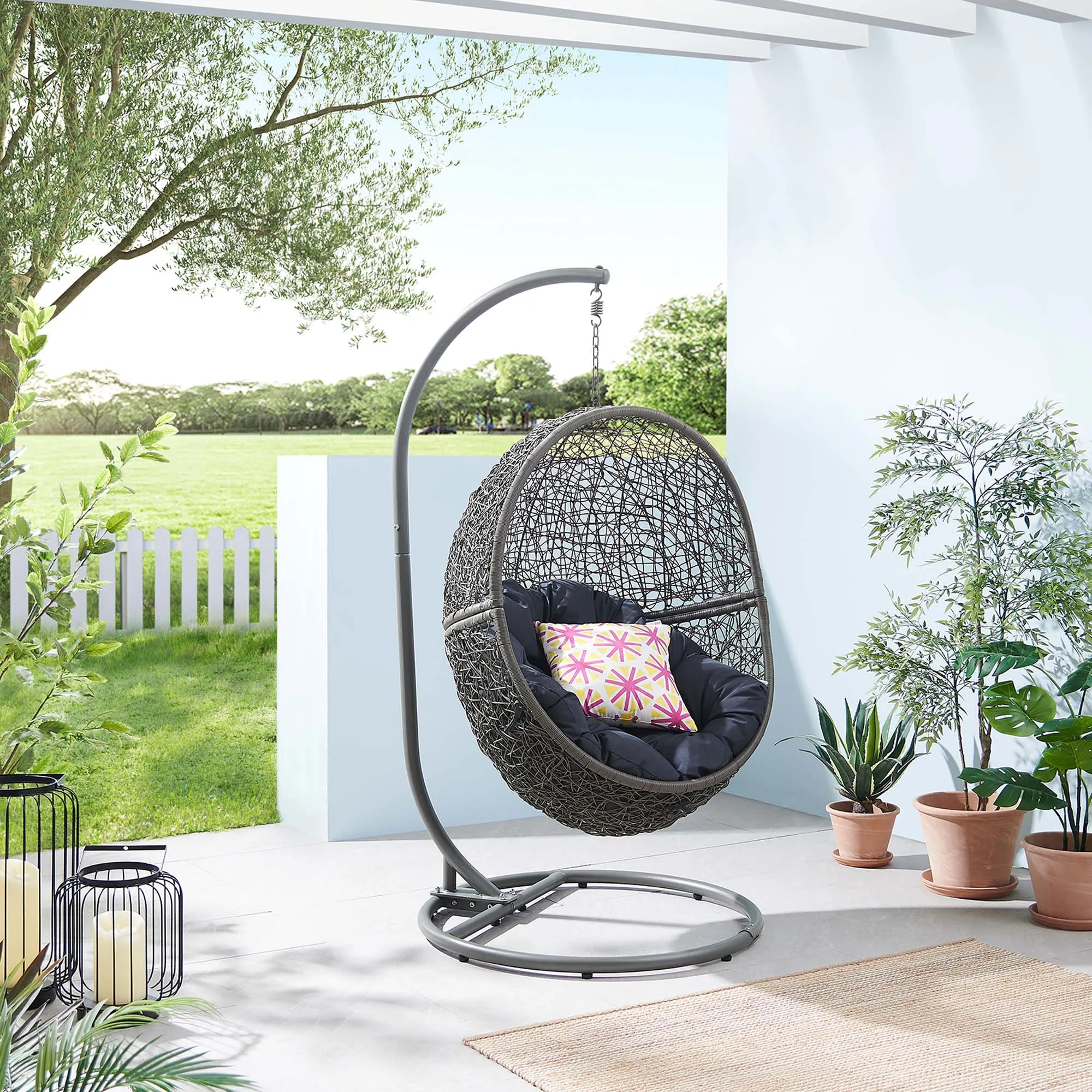 Encase Outdoor Patio Rattan Swing Chair by Modway