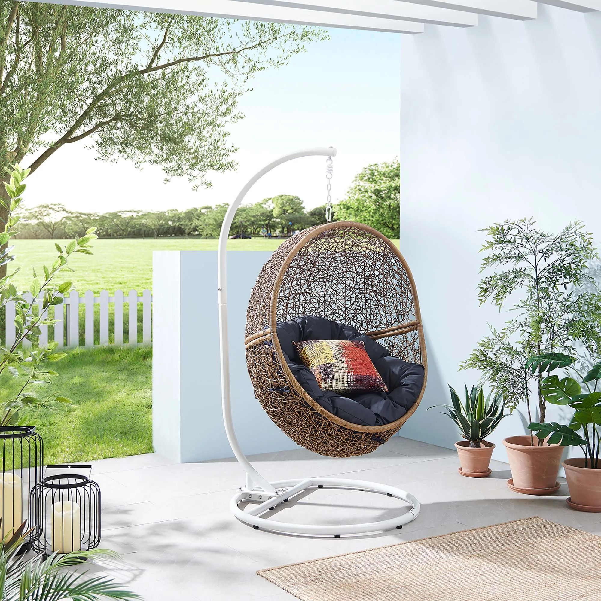 Encase Outdoor Patio Rattan Swing Chair by Modway