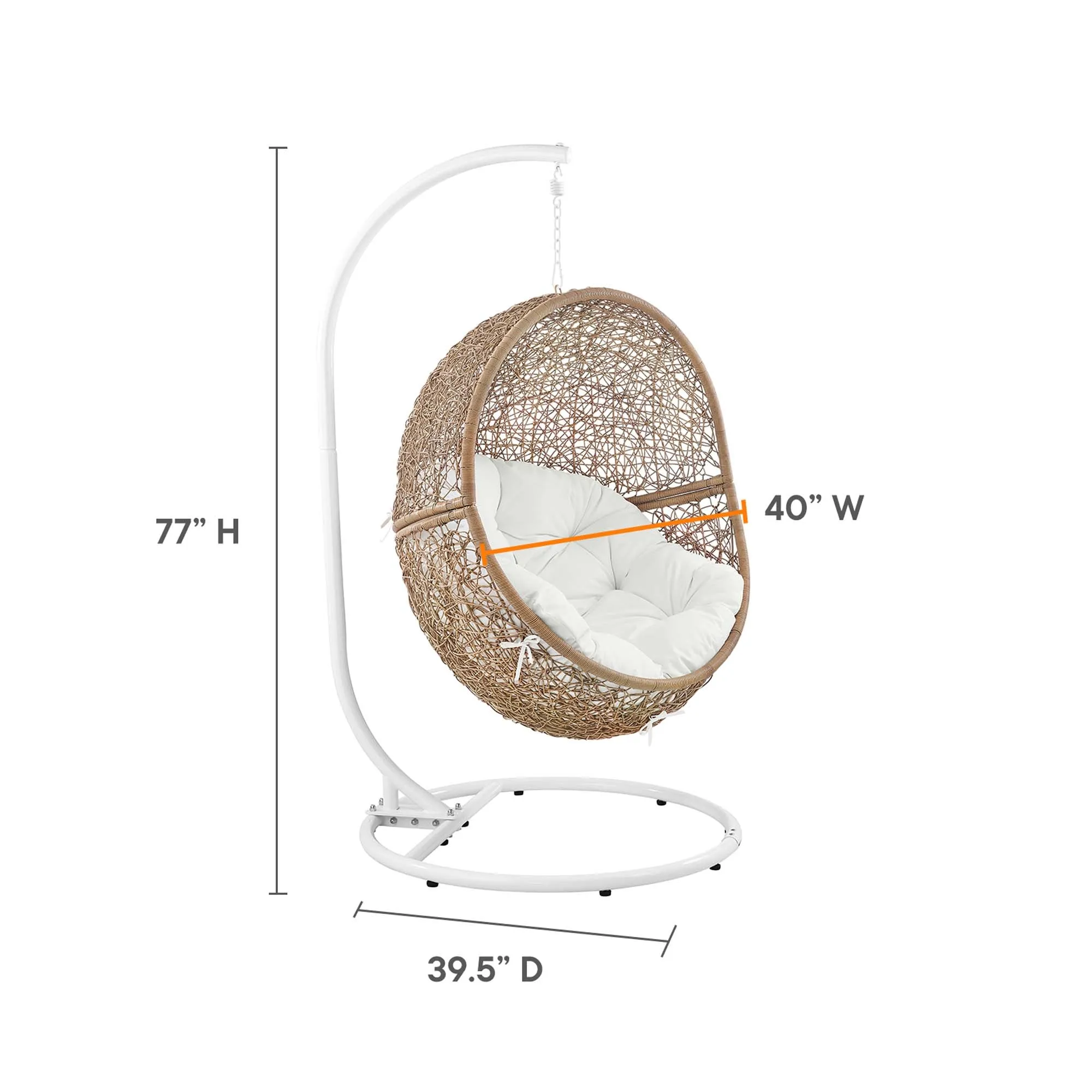 Encase Outdoor Patio Rattan Swing Chair by Modway