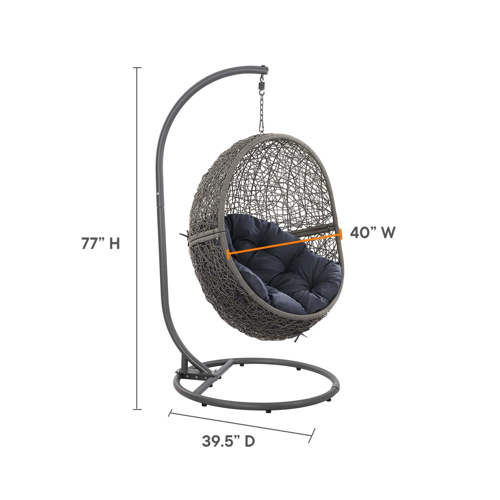 Encase Outdoor Patio Rattan Swing Chair by Modway