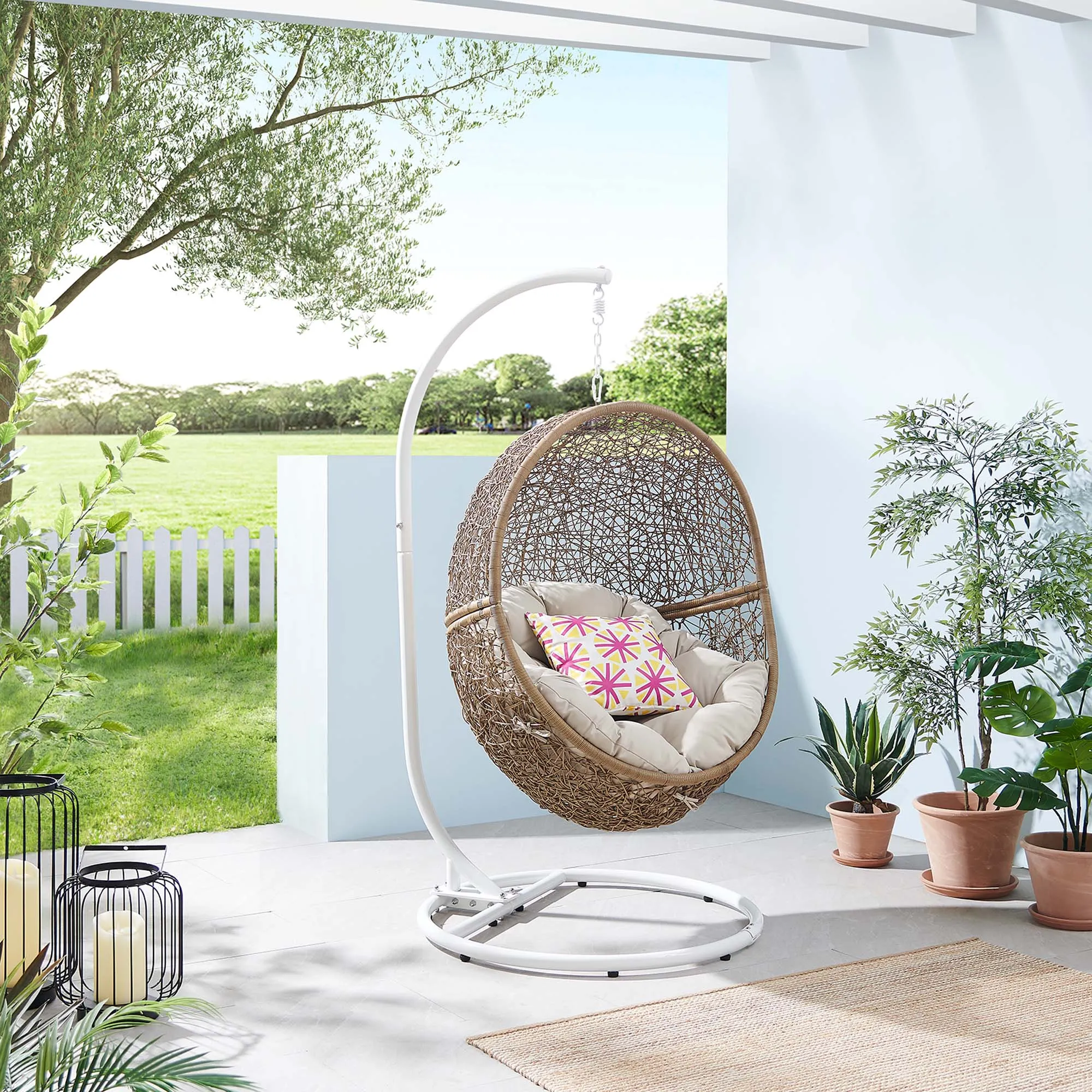 Encase Outdoor Patio Rattan Swing Chair by Modway
