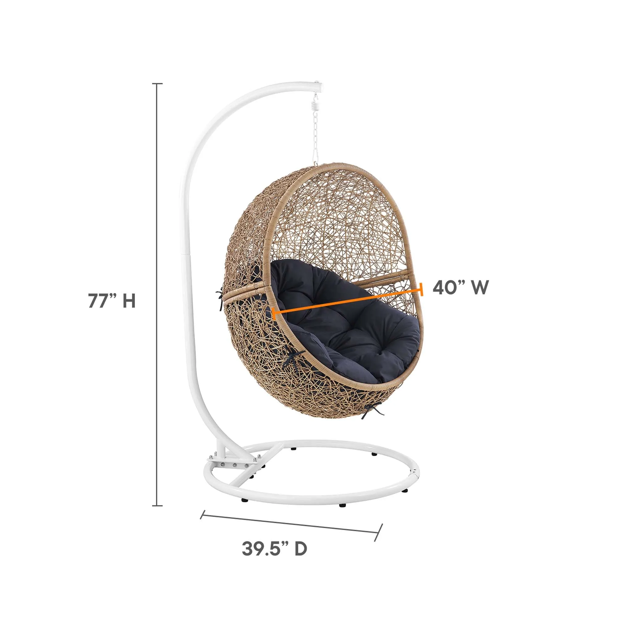 Encase Outdoor Patio Rattan Swing Chair by Modway