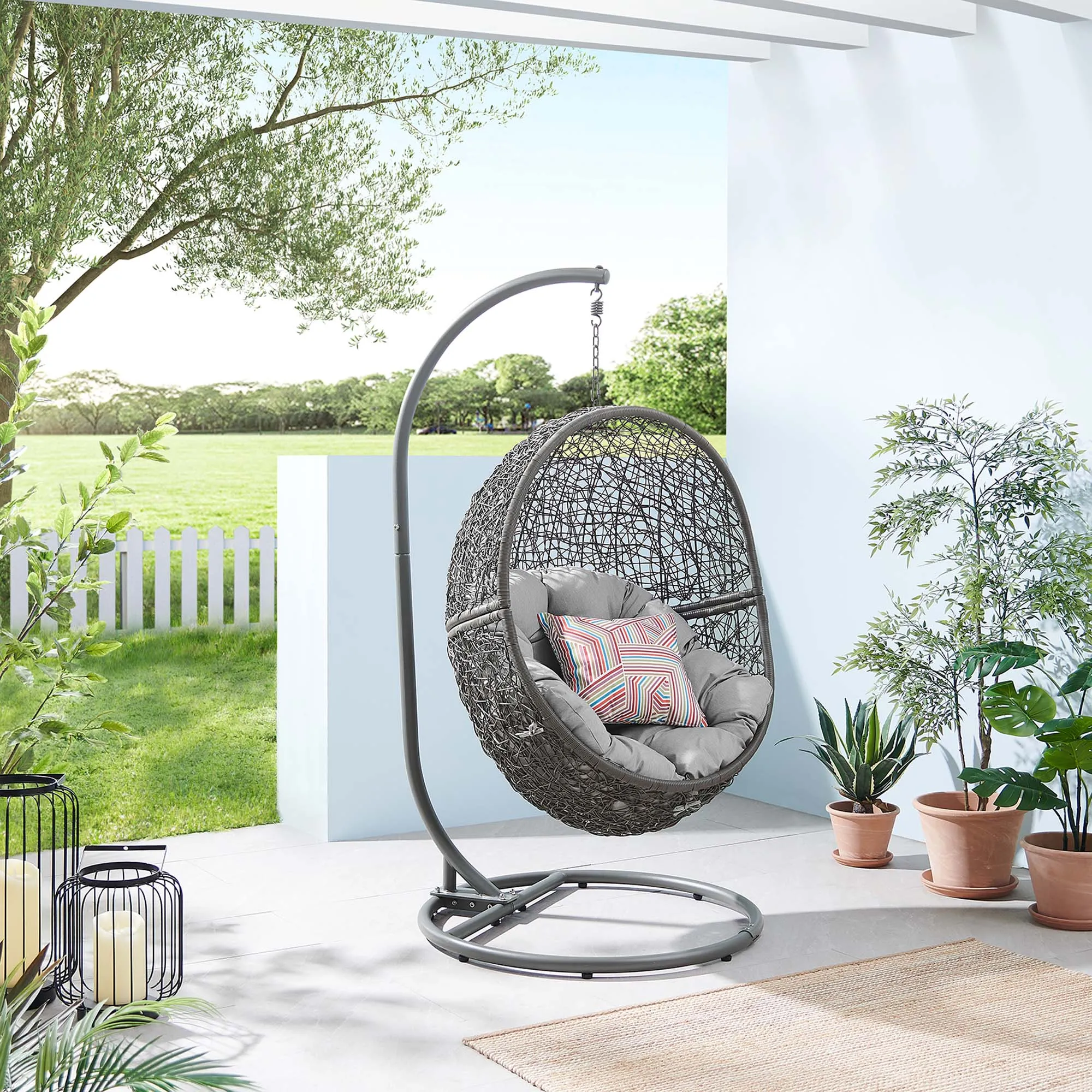Encase Outdoor Patio Rattan Swing Chair by Modway