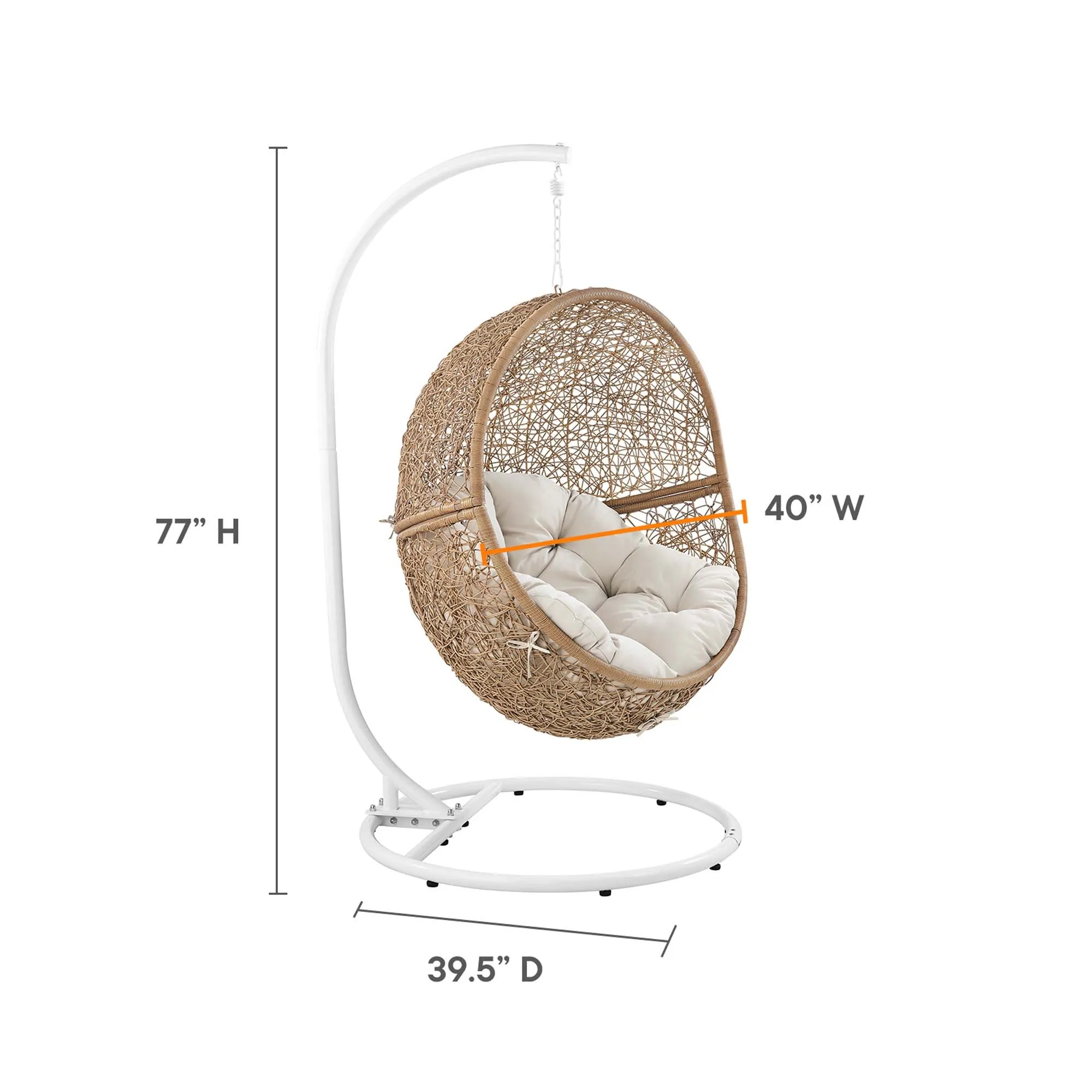 Encase Outdoor Patio Rattan Swing Chair by Modway