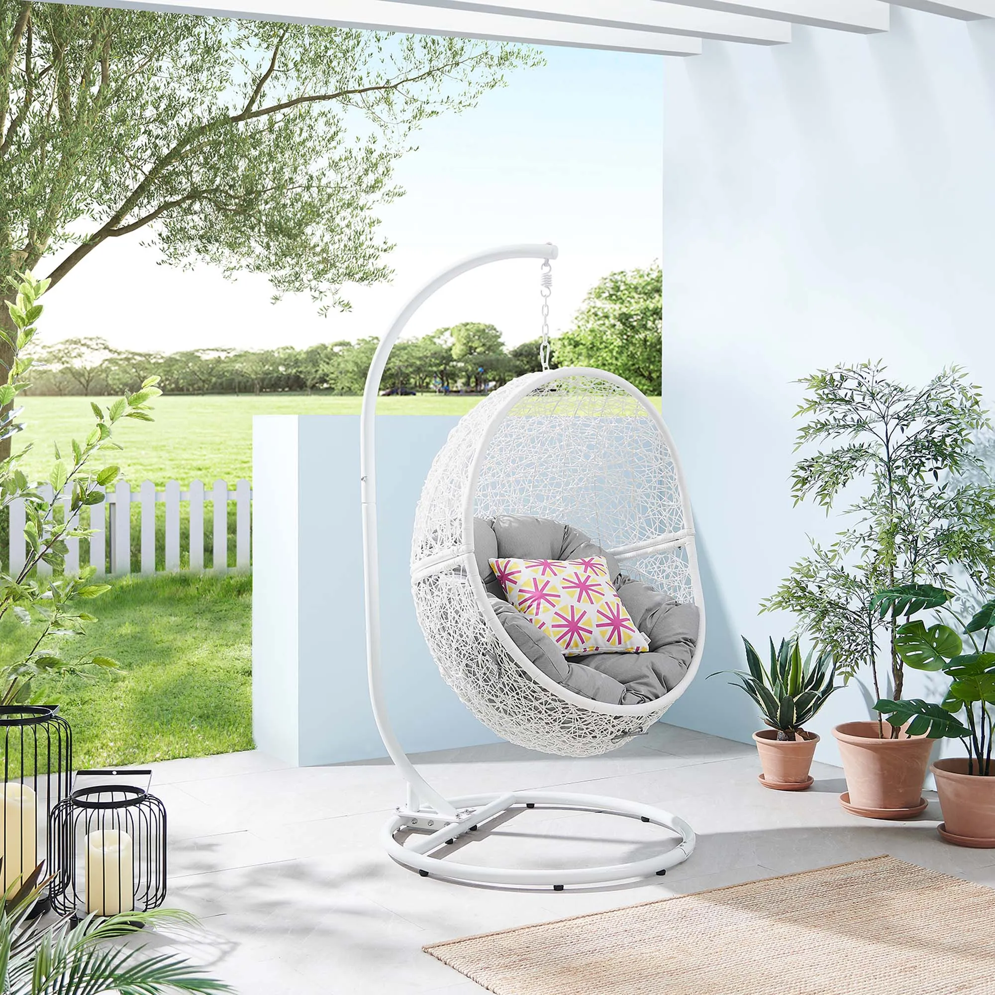 Encase Outdoor Patio Rattan Swing Chair by Modway