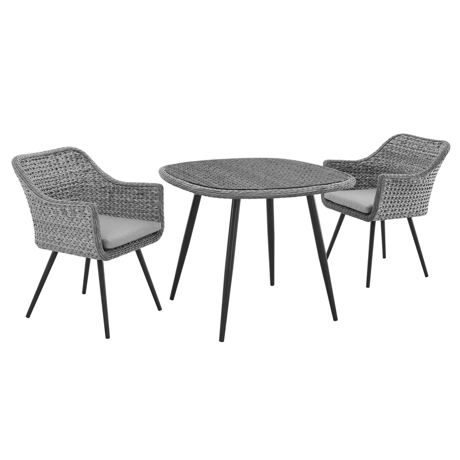 Endeavor 3 Piece Outdoor Patio Wicker Rattan Dining Set by Modway