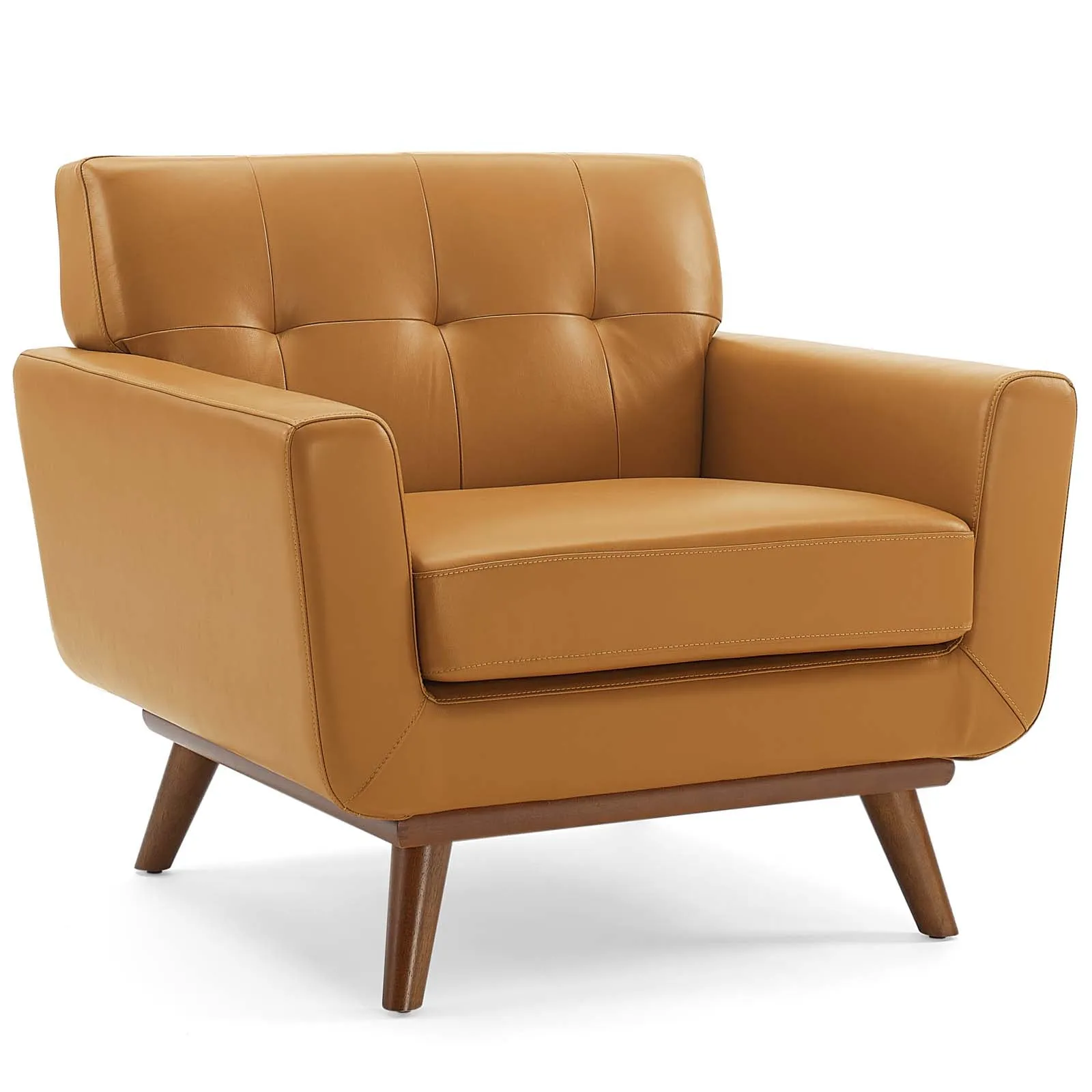 Engage Top-Grain Leather Living Room Lounge Accent Armchair by Modway