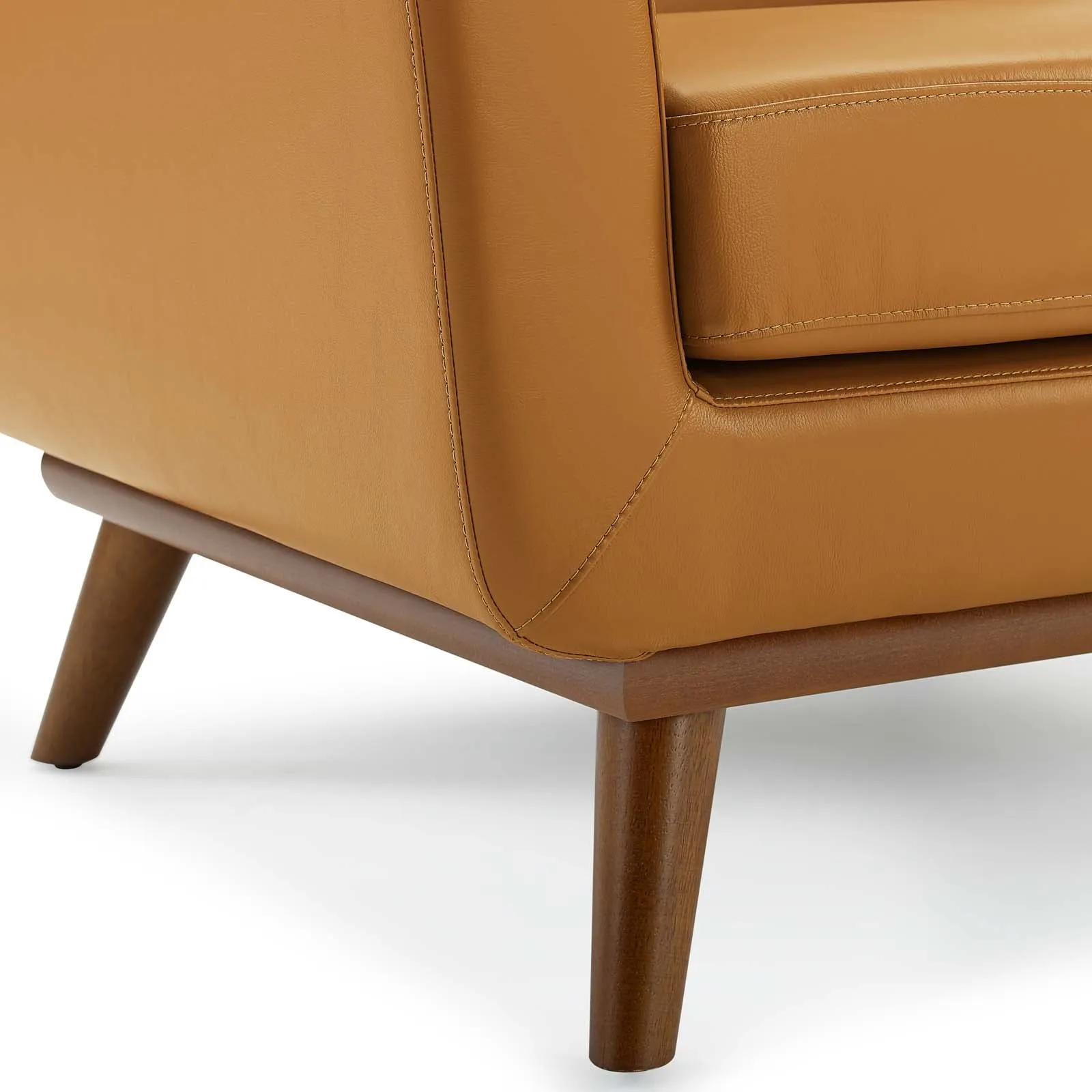 Engage Top-Grain Leather Living Room Lounge Accent Armchair by Modway