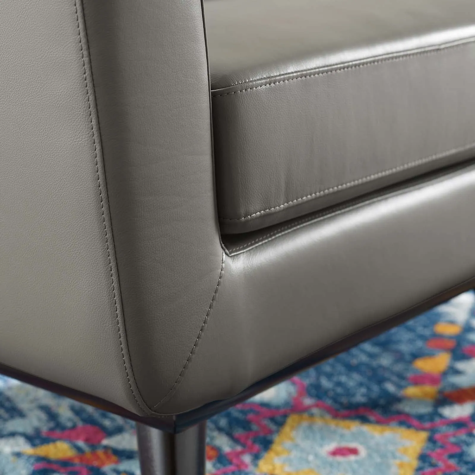 Engage Top-Grain Leather Living Room Lounge Accent Armchair by Modway