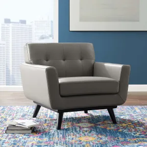 Engage Top-Grain Leather Living Room Lounge Accent Armchair by Modway