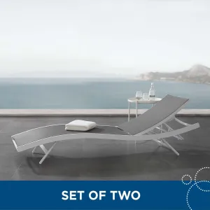 Glimpse Outdoor Patio Mesh Chaise Lounge Set of 2 by Modway