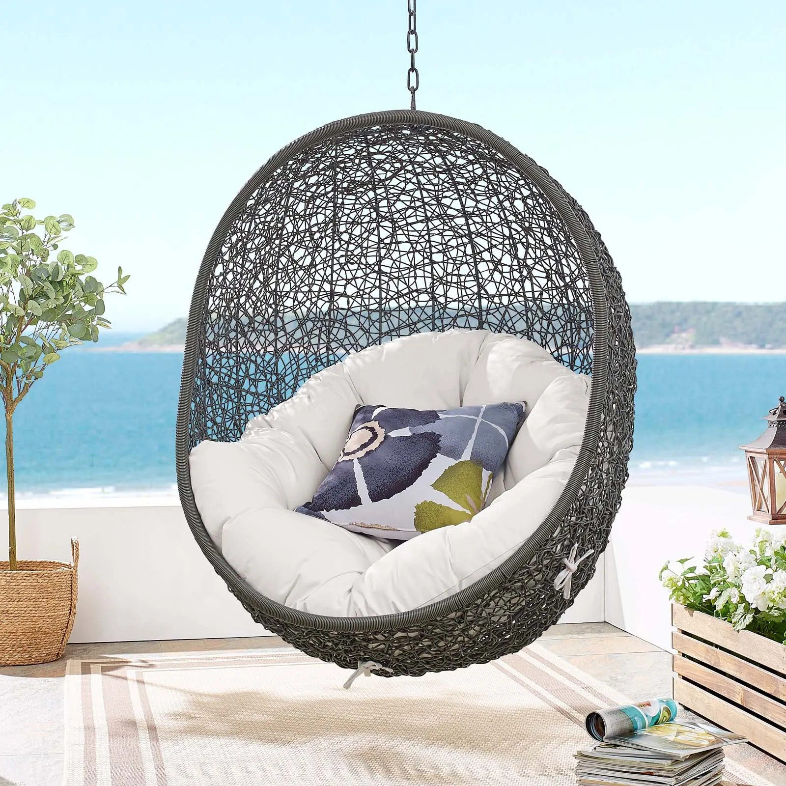 Hide Sunbrella® Fabric Swing Outdoor Patio Lounge Chair Without Stand by Modway