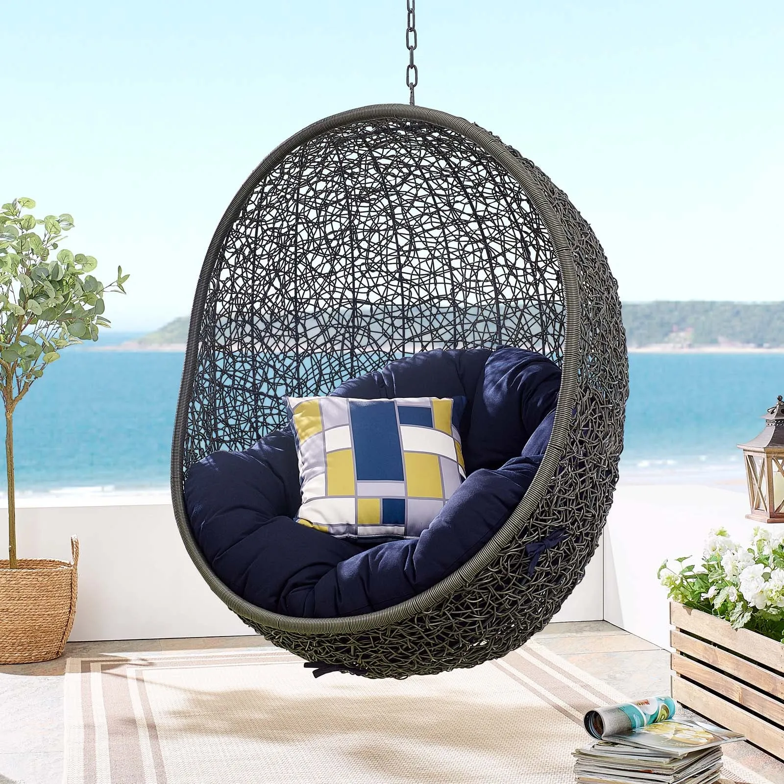 Hide Sunbrella® Fabric Swing Outdoor Patio Lounge Chair Without Stand by Modway