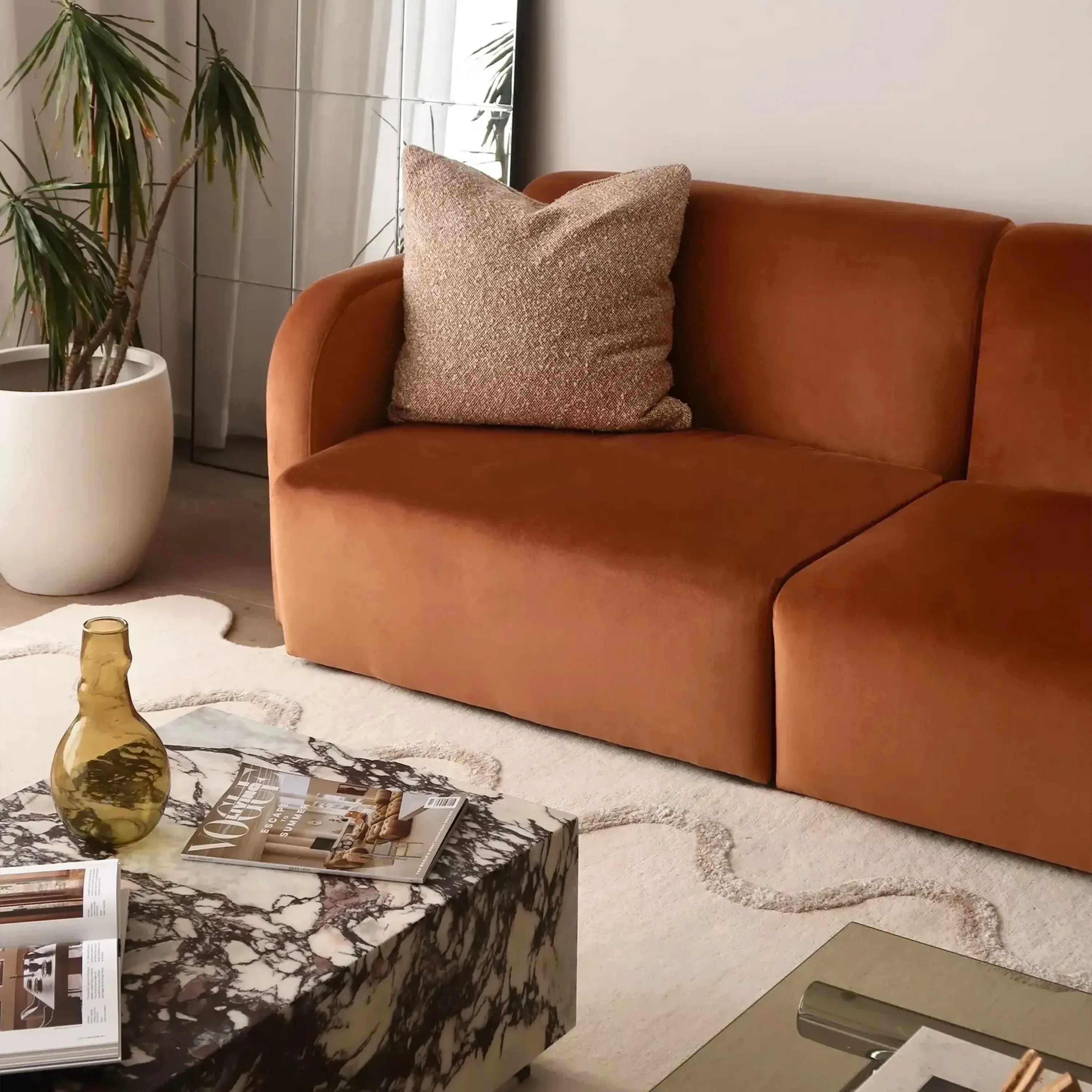 Jam Right Corner Module - Opal Ochre