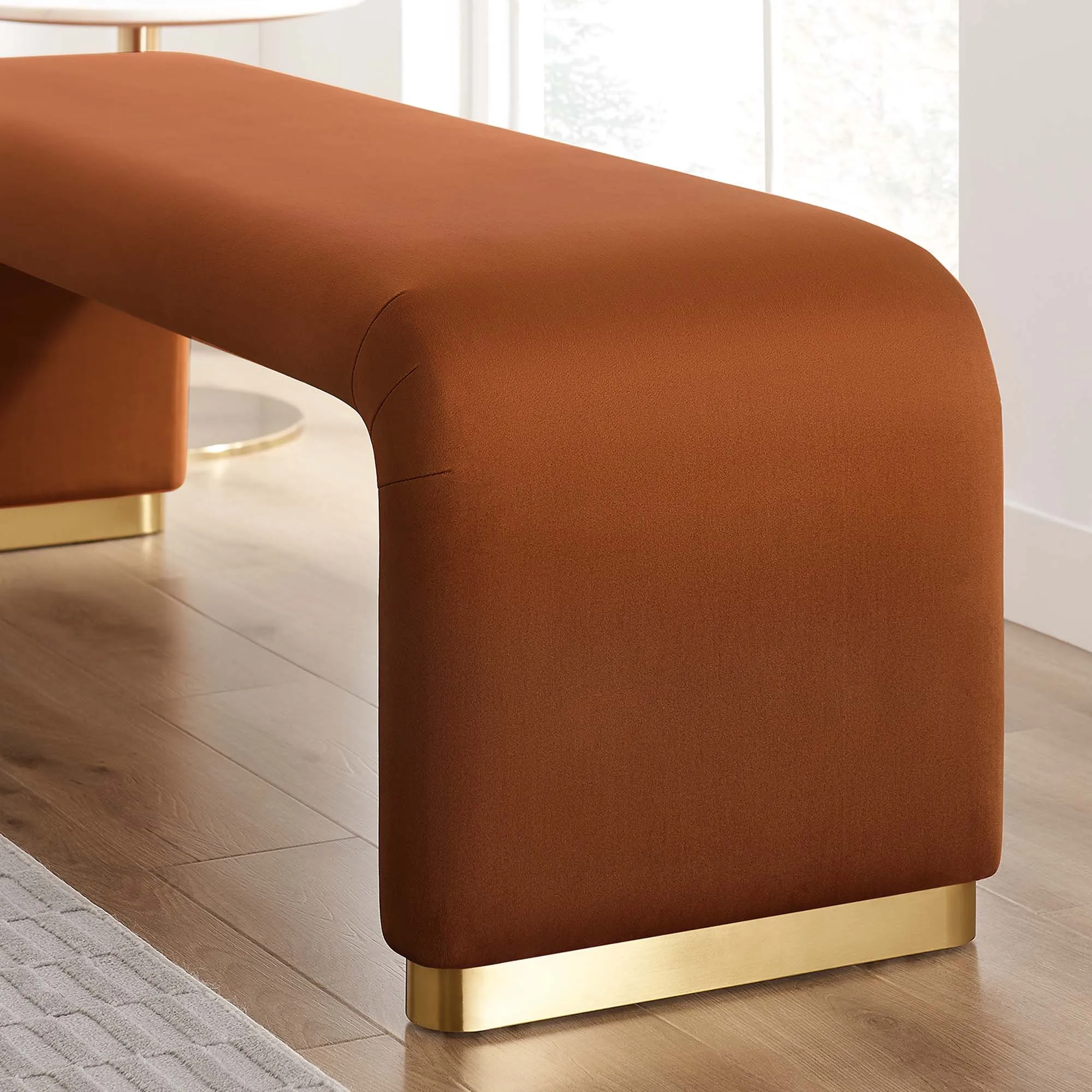 Koda Performance Velvet Waterfall Long Bench by Modway