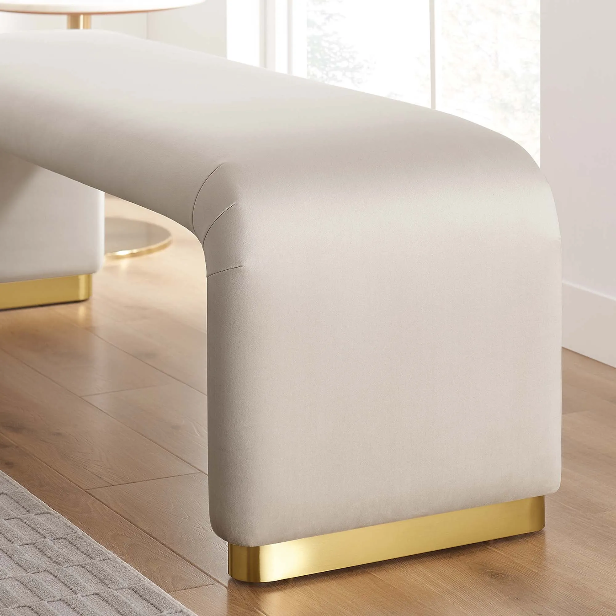 Koda Performance Velvet Waterfall Long Bench by Modway
