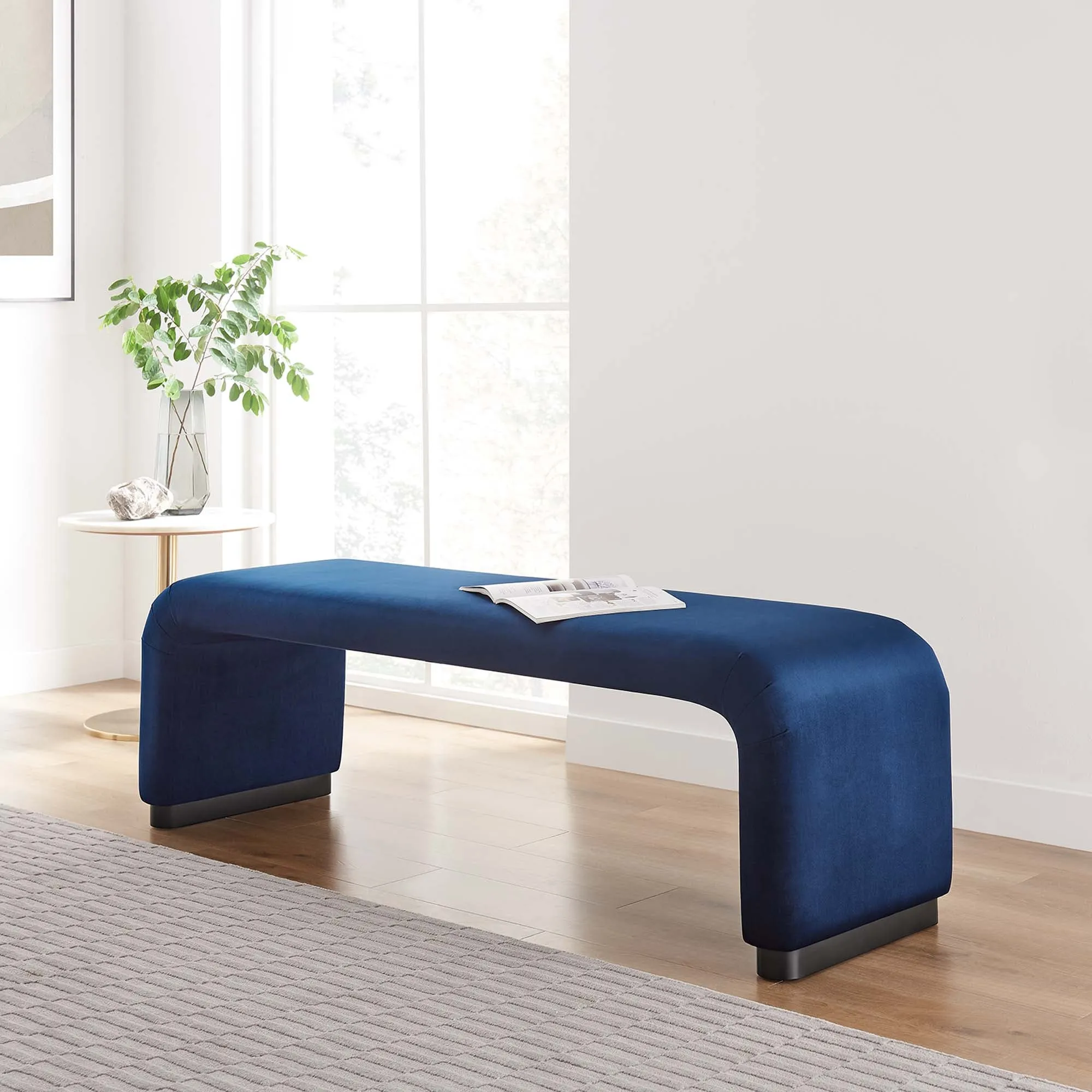 Koda Performance Velvet Waterfall Long Bench by Modway