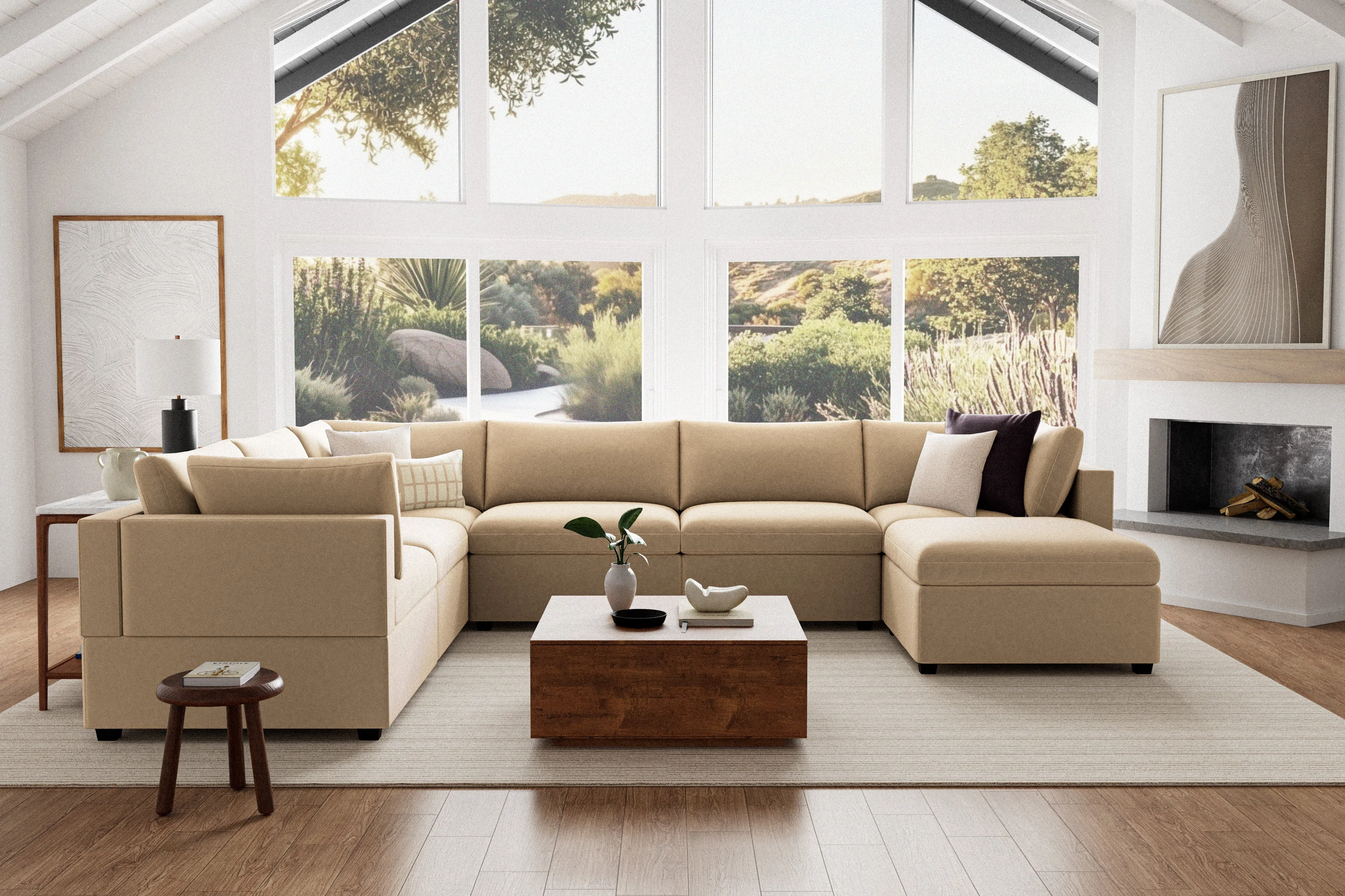 Kova Box Cushion Grand Corner   Ottoman