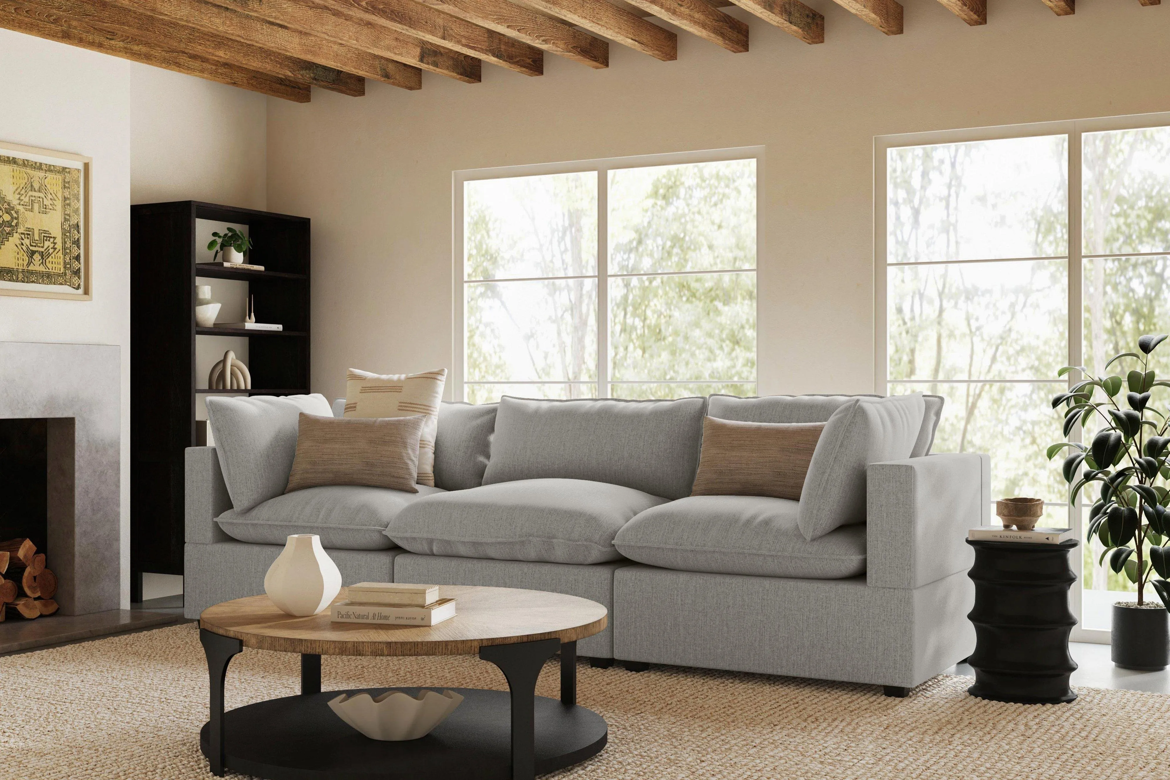 Kova Box Cushion Sofa 122"