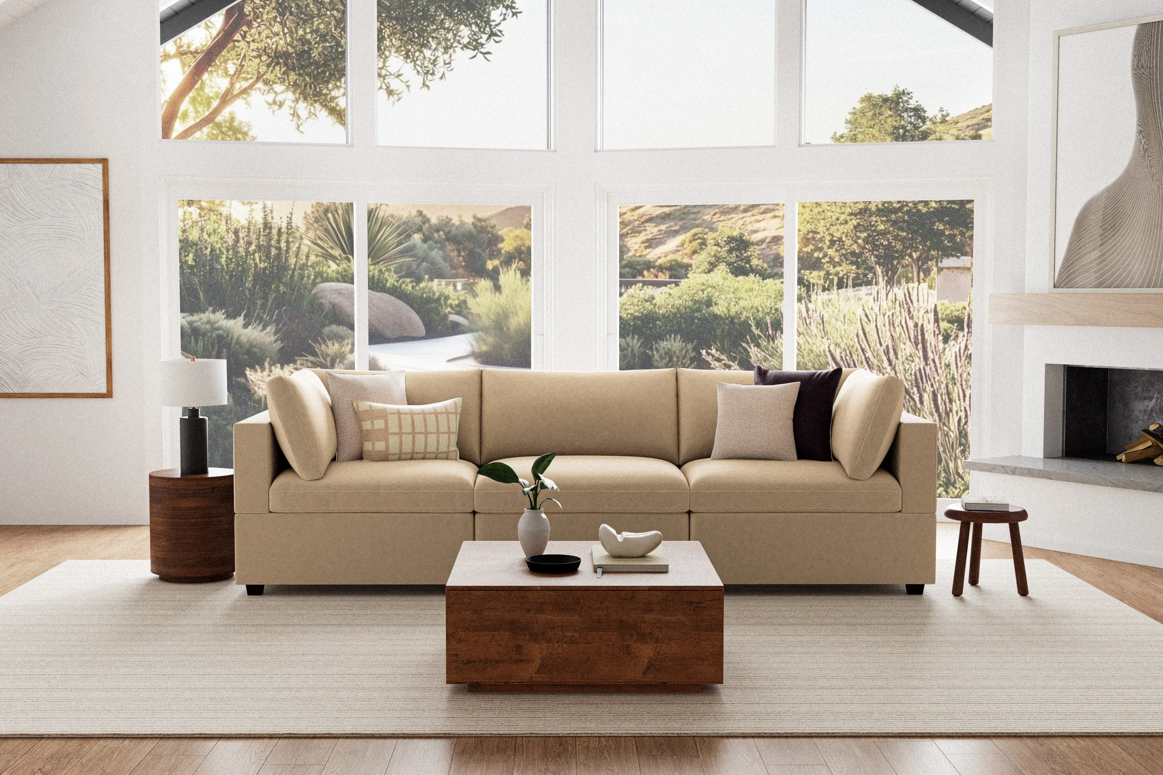Kova Box Cushion Sofa 122"