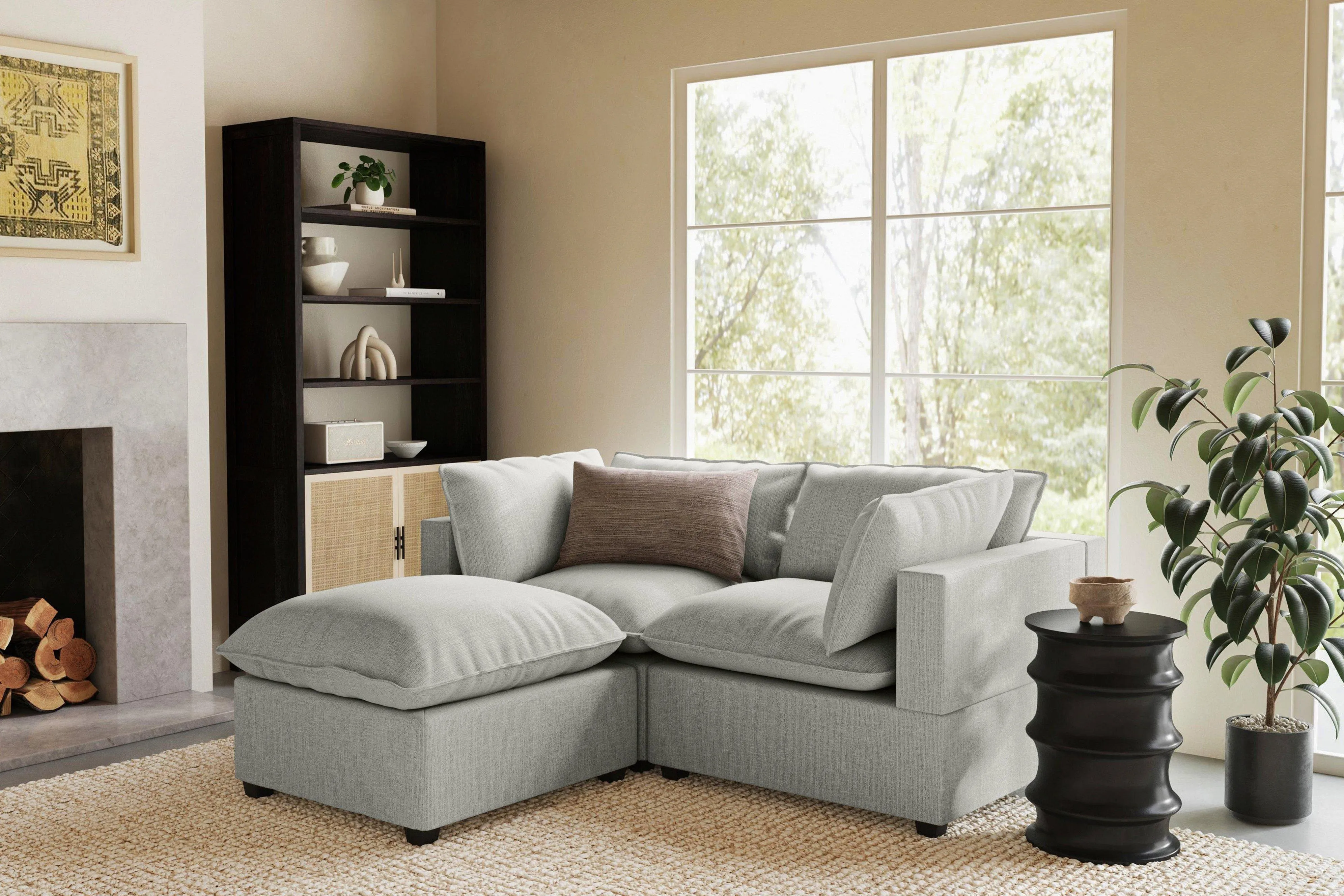Kova Box Cushion Sofa 86"   Ottoman