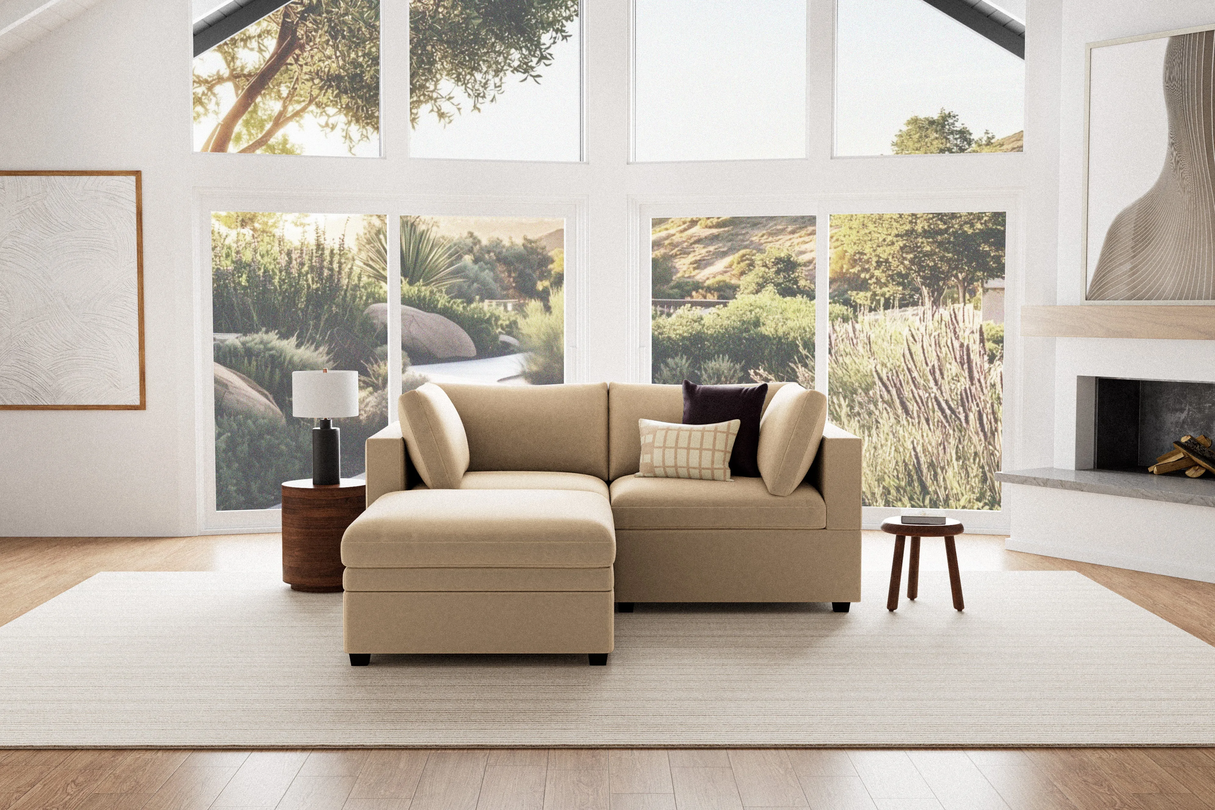 Kova Box Cushion Sofa 86"   Ottoman