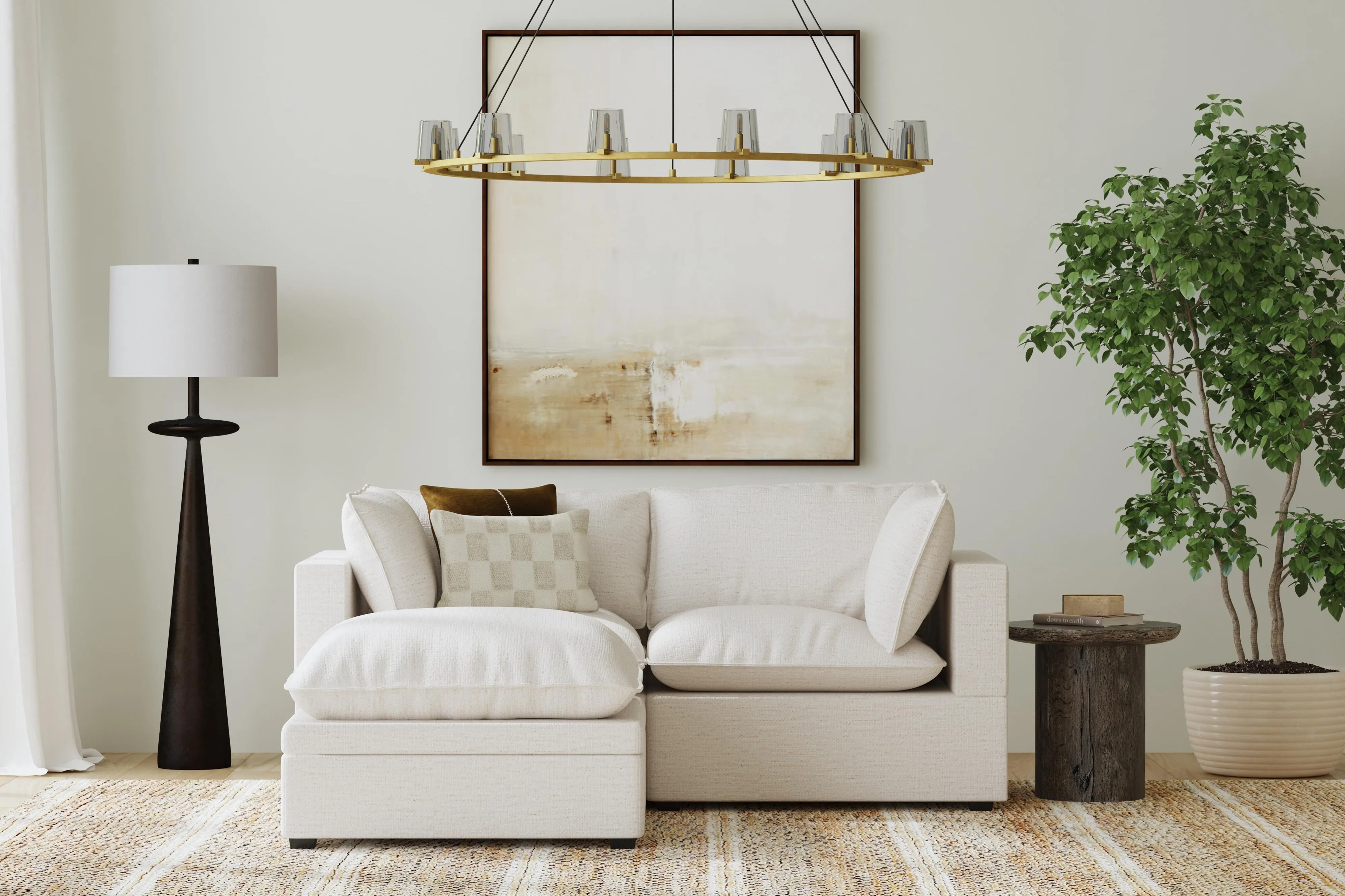 Kova Box Cushion Sofa 86"   Ottoman