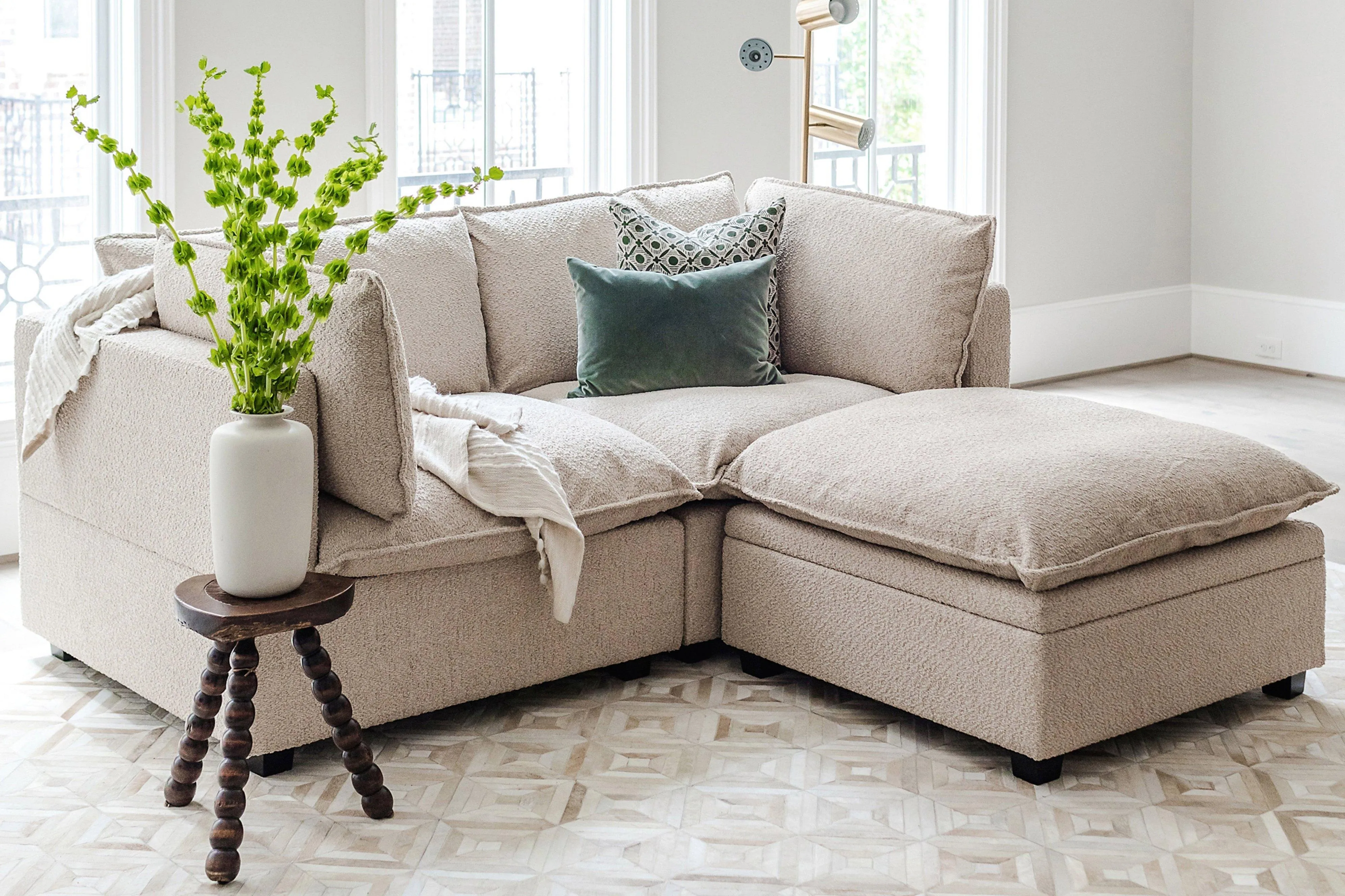Kova Pillow Cushion Sofa 86"   Ottoman