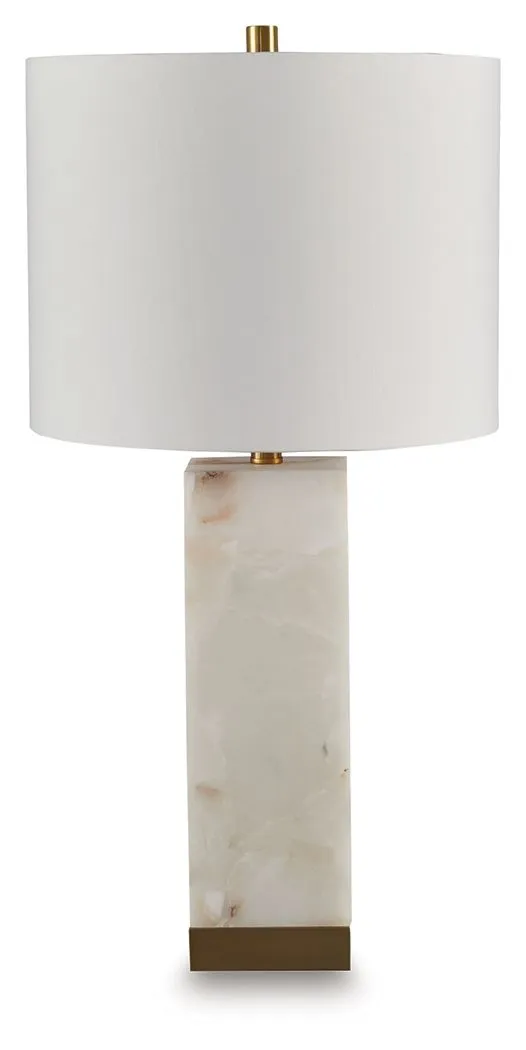 Linderfield White / Gold Finish Alabaster Table Lamp