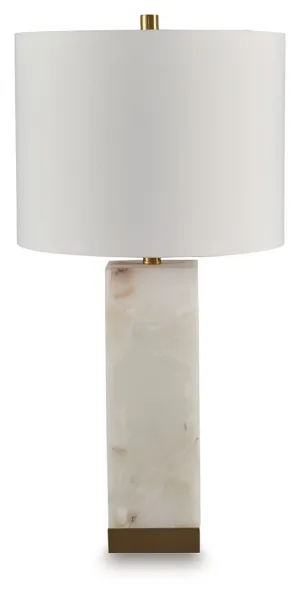 Linderfield White / Gold Finish Alabaster Table Lamp