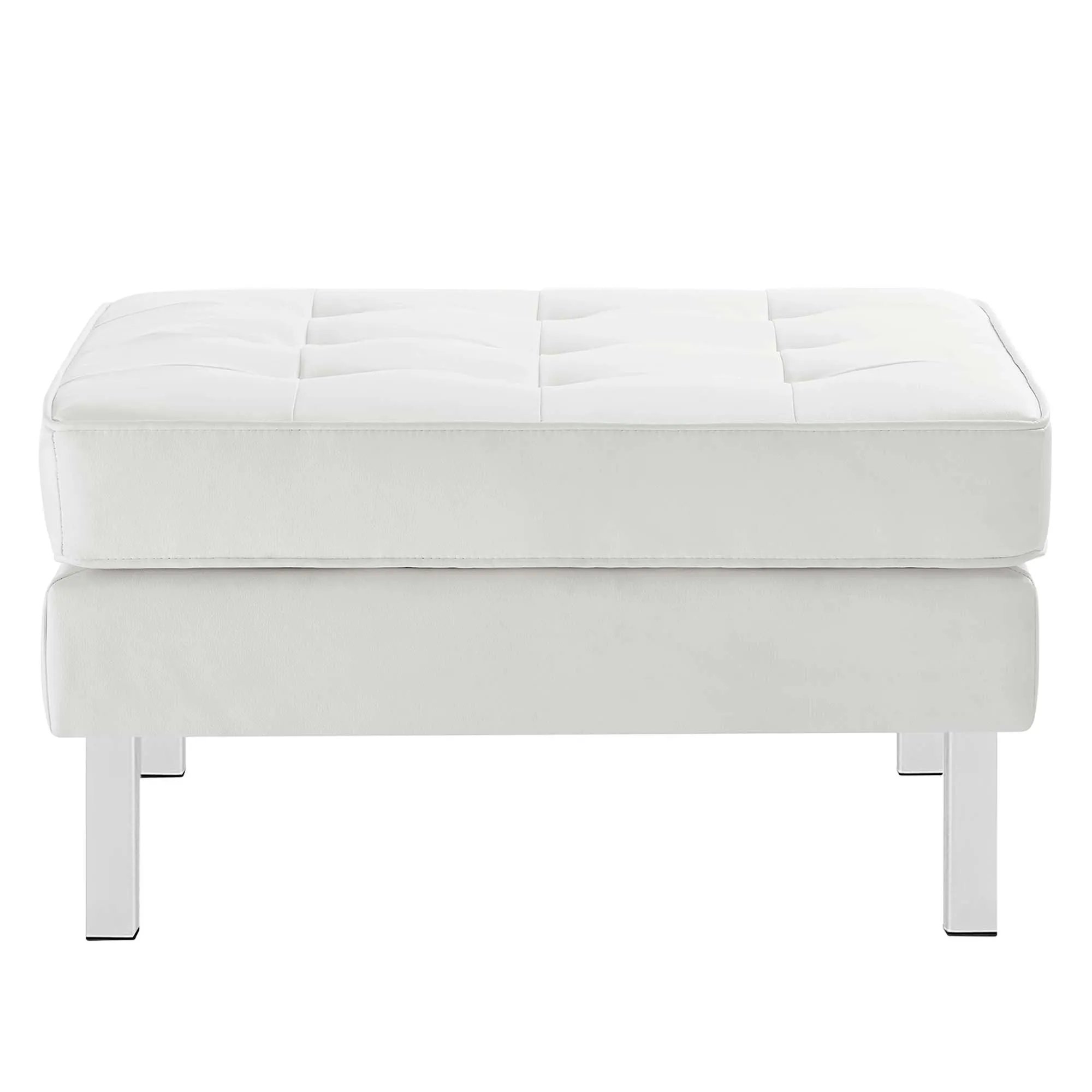 Loft Tufted Vegan Leather Armchair and Ottoman Set by Modway