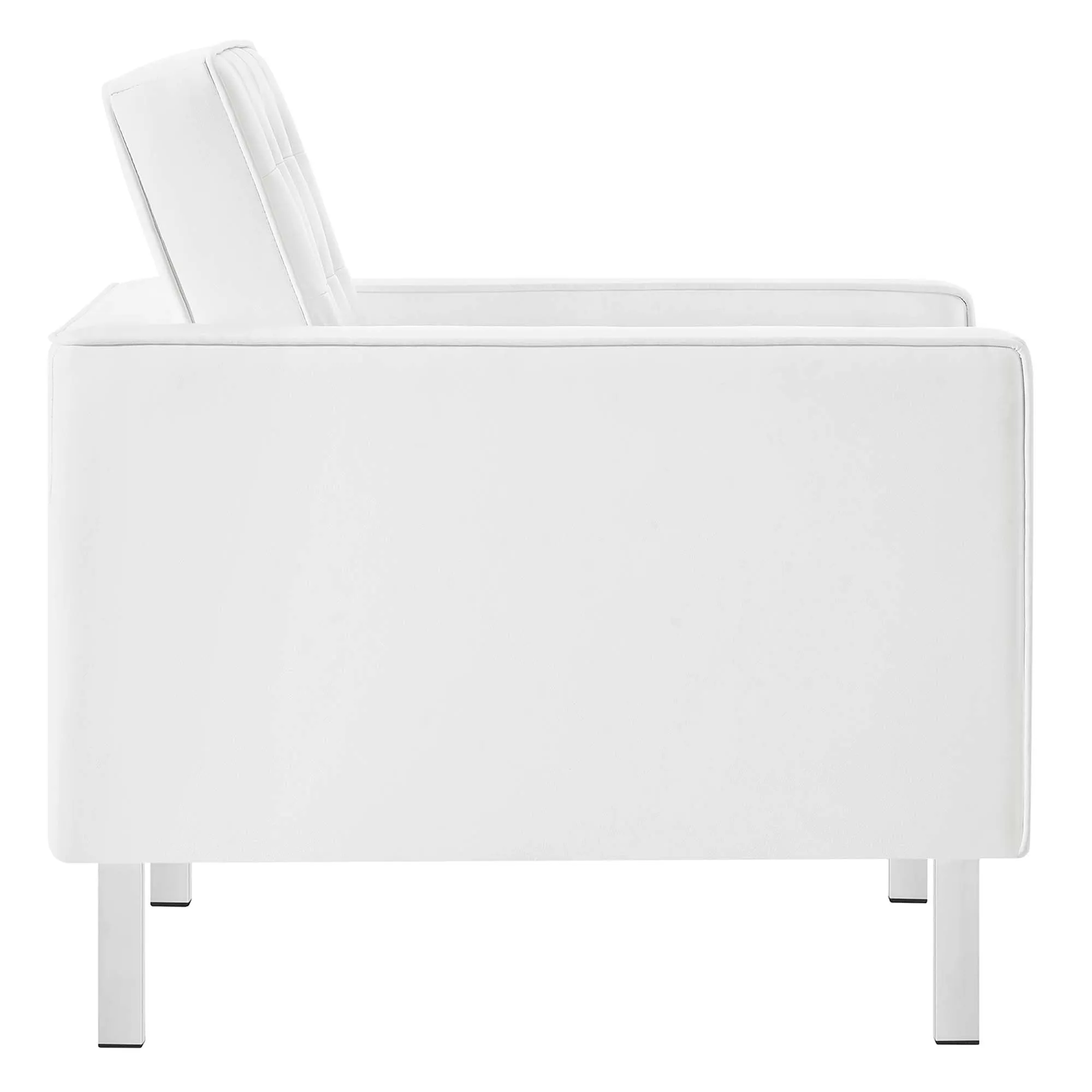 Loft Tufted Vegan Leather Armchair and Ottoman Set by Modway