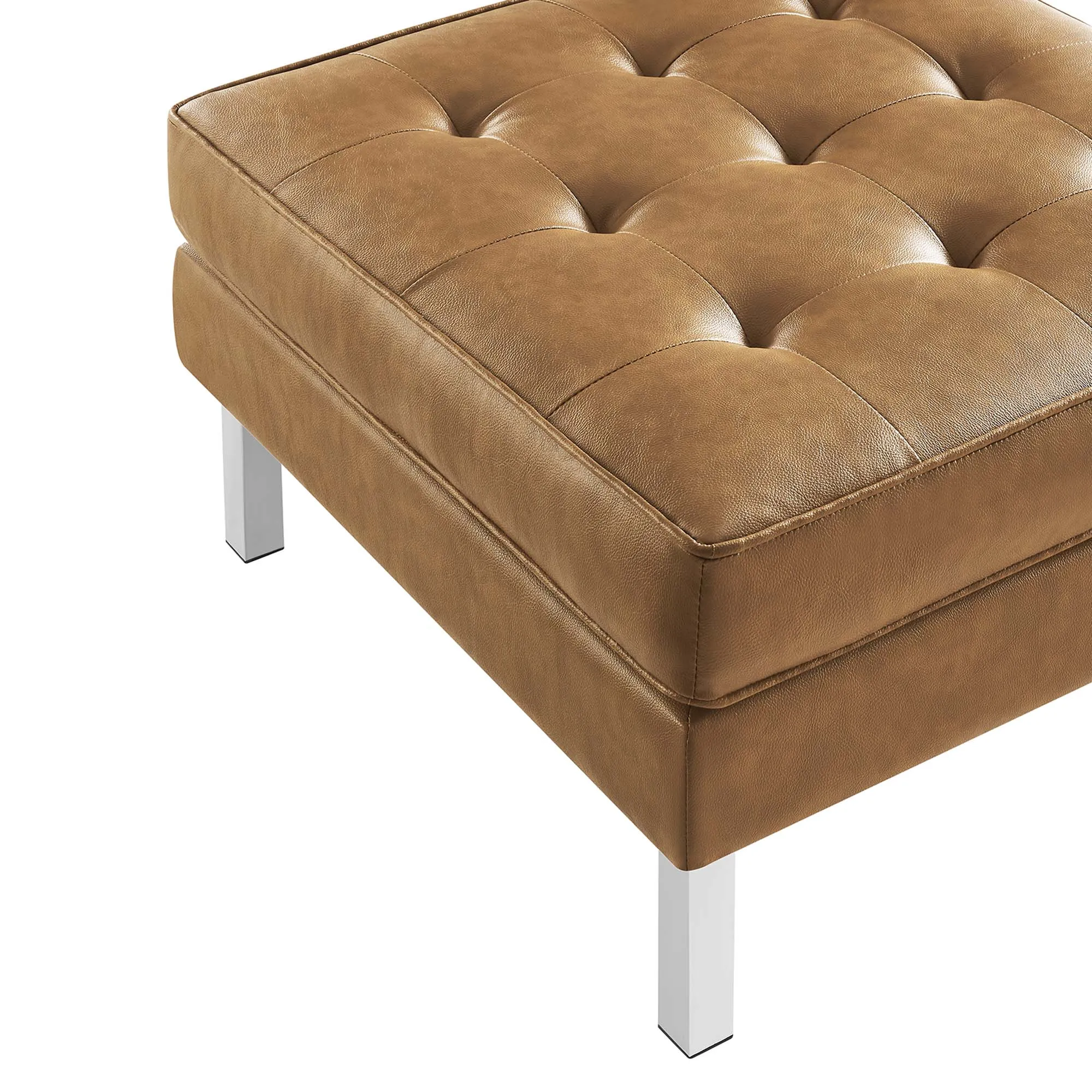 Loft Tufted Vegan Leather Armchair and Ottoman Set by Modway