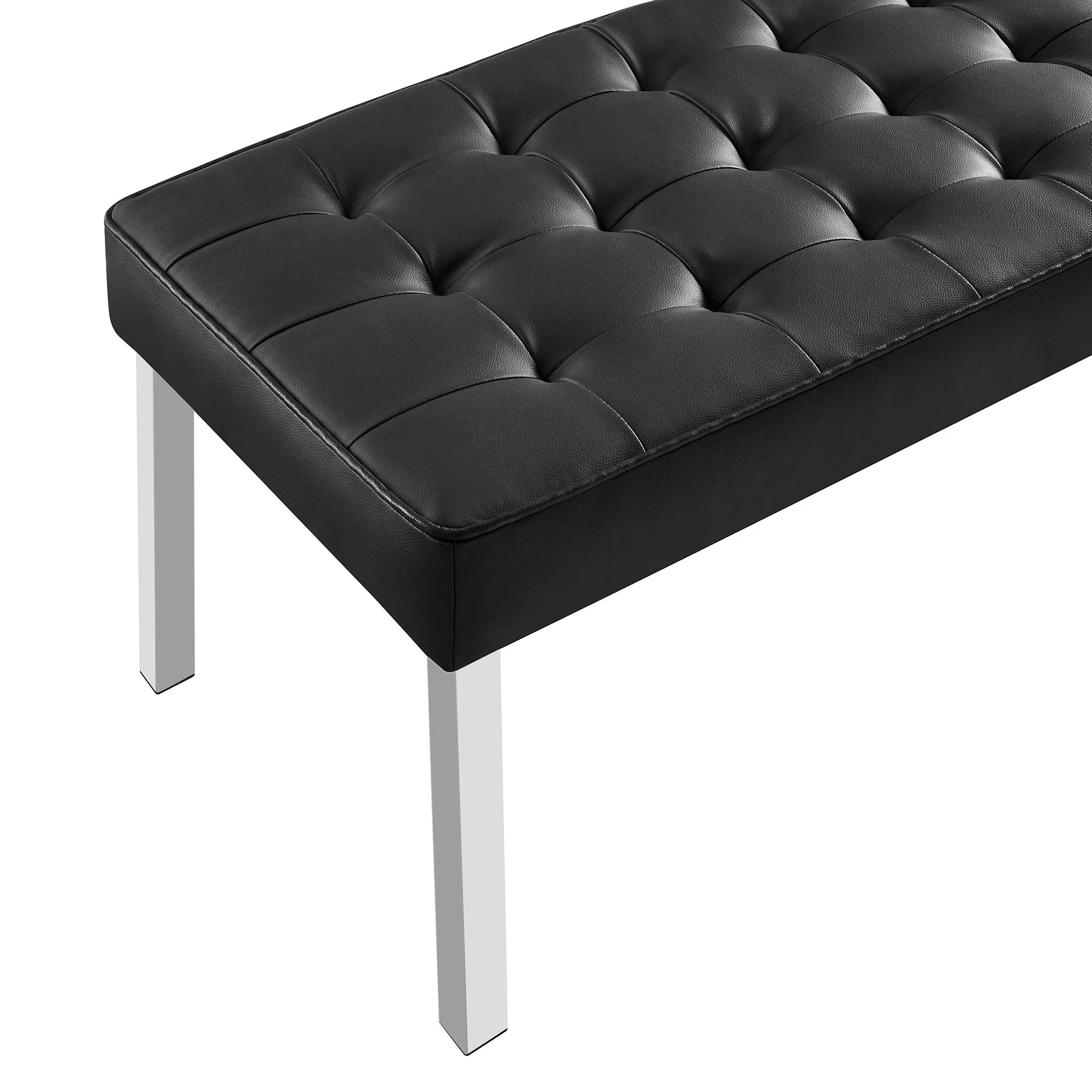 Loft Tufted Vegan Leather Bench by Modway