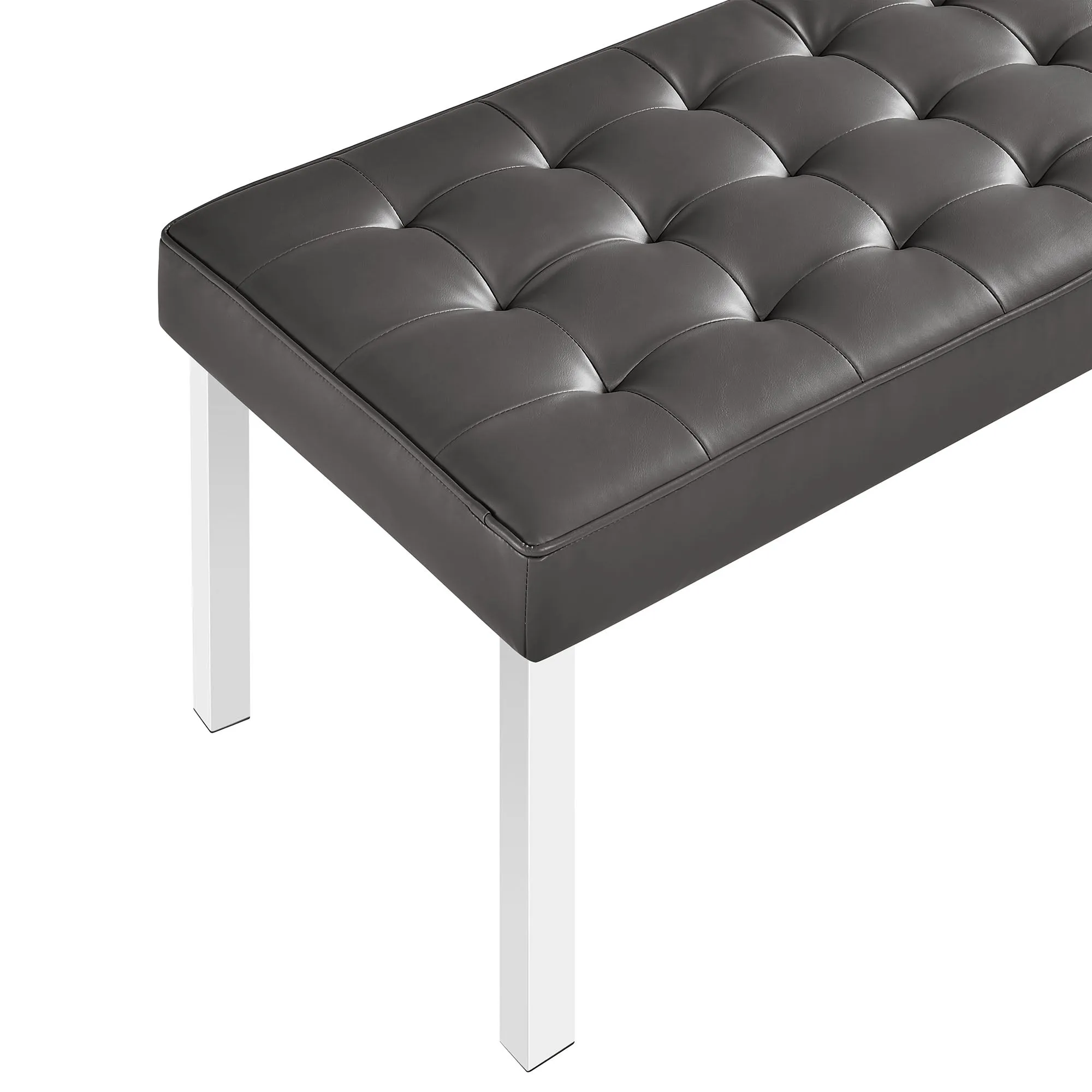 Loft Tufted Vegan Leather Bench by Modway