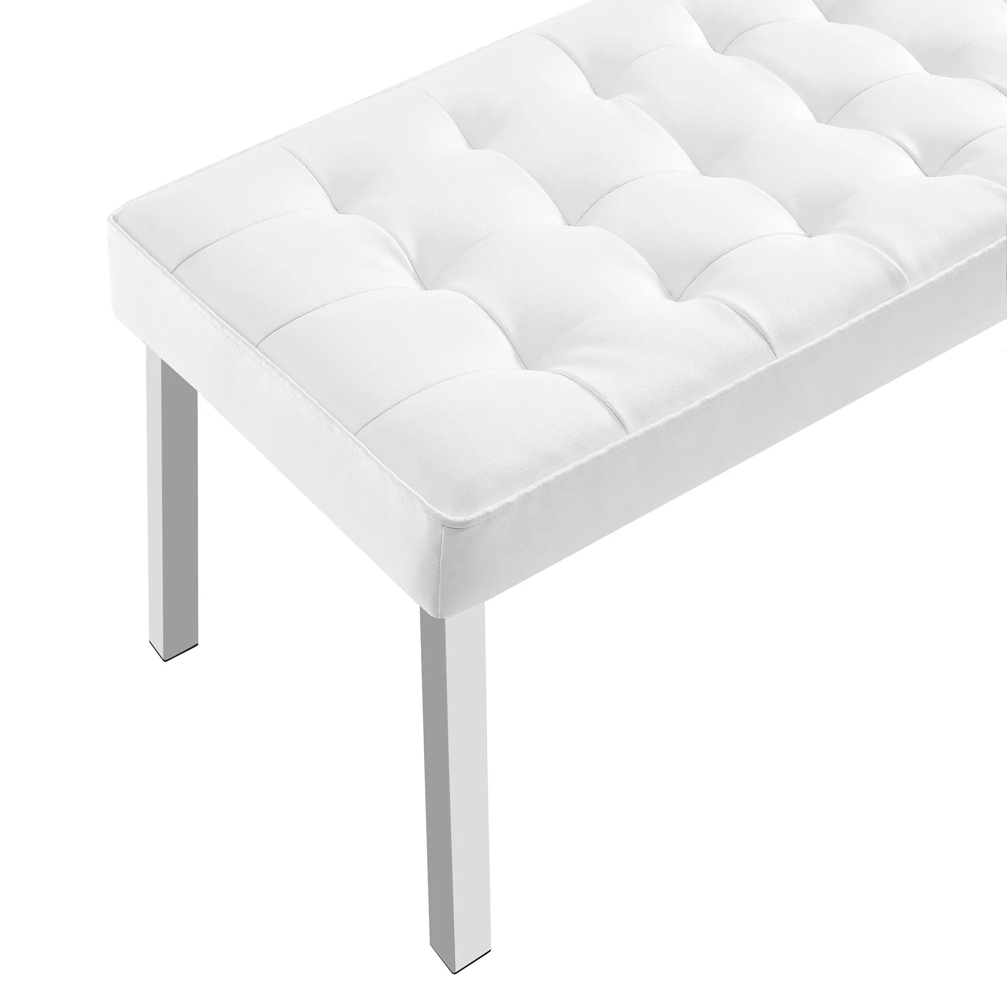 Loft Tufted Vegan Leather Bench by Modway