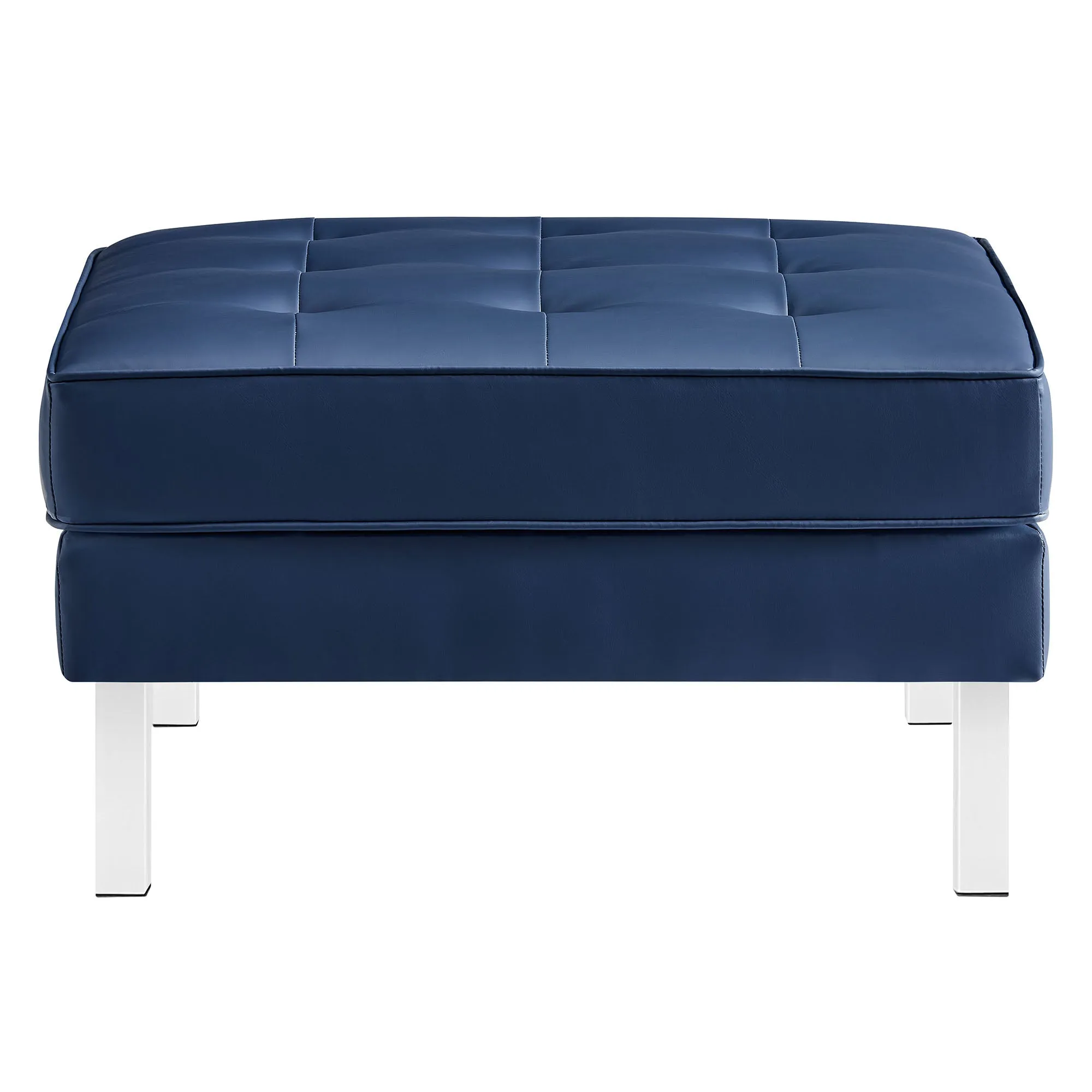 Loft Tufted Vegan Leather Ottoman by Modway