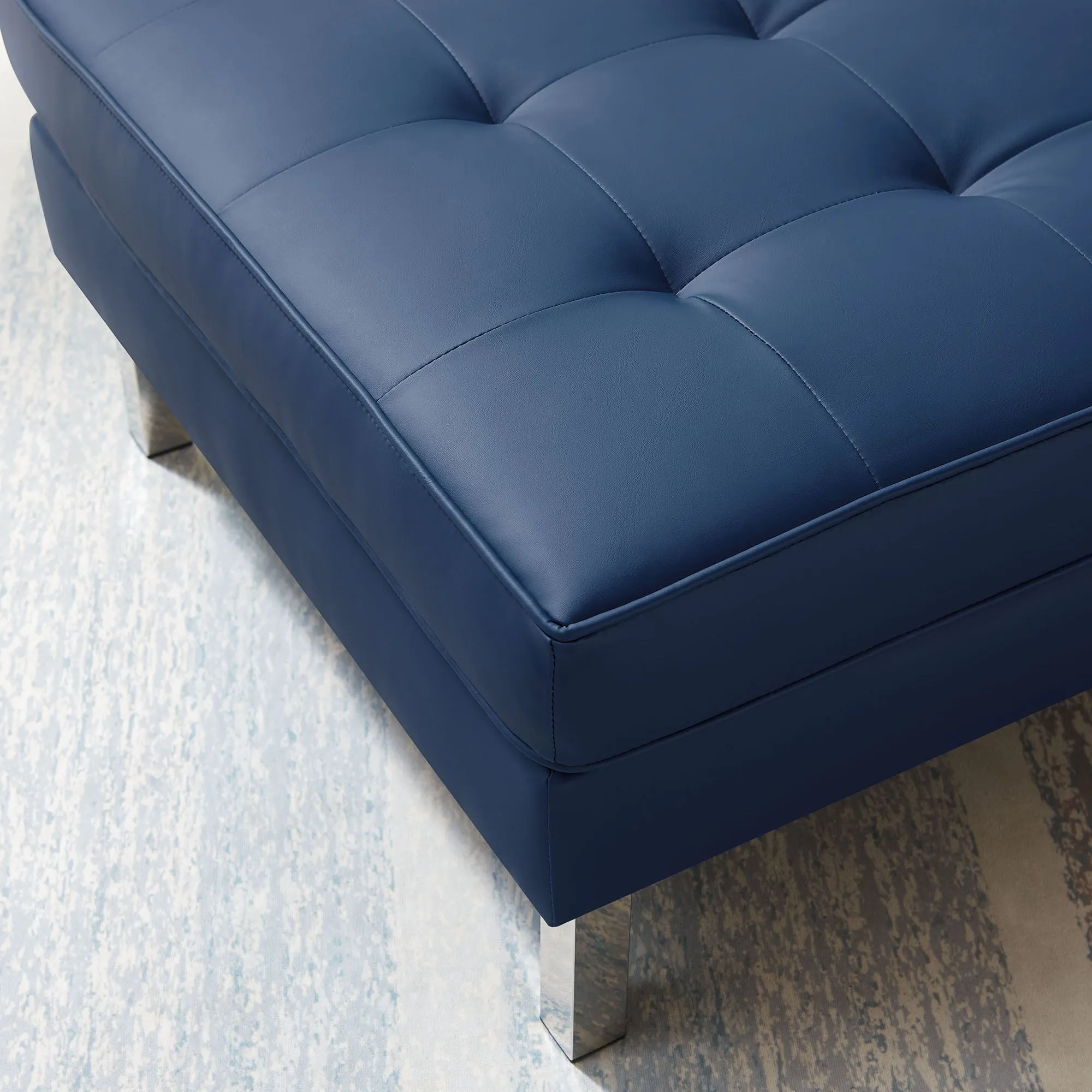 Loft Tufted Vegan Leather Ottoman by Modway