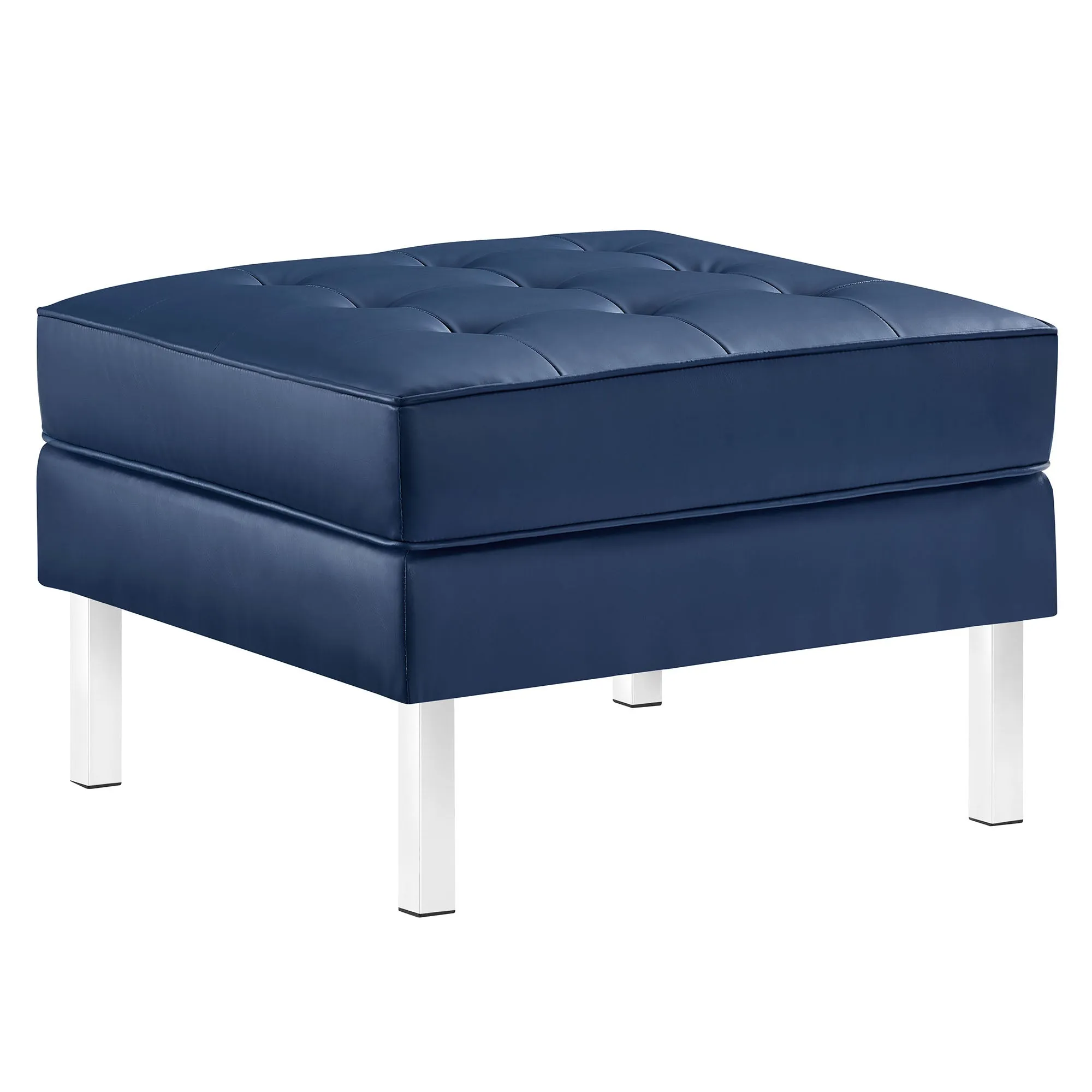 Loft Tufted Vegan Leather Ottoman by Modway