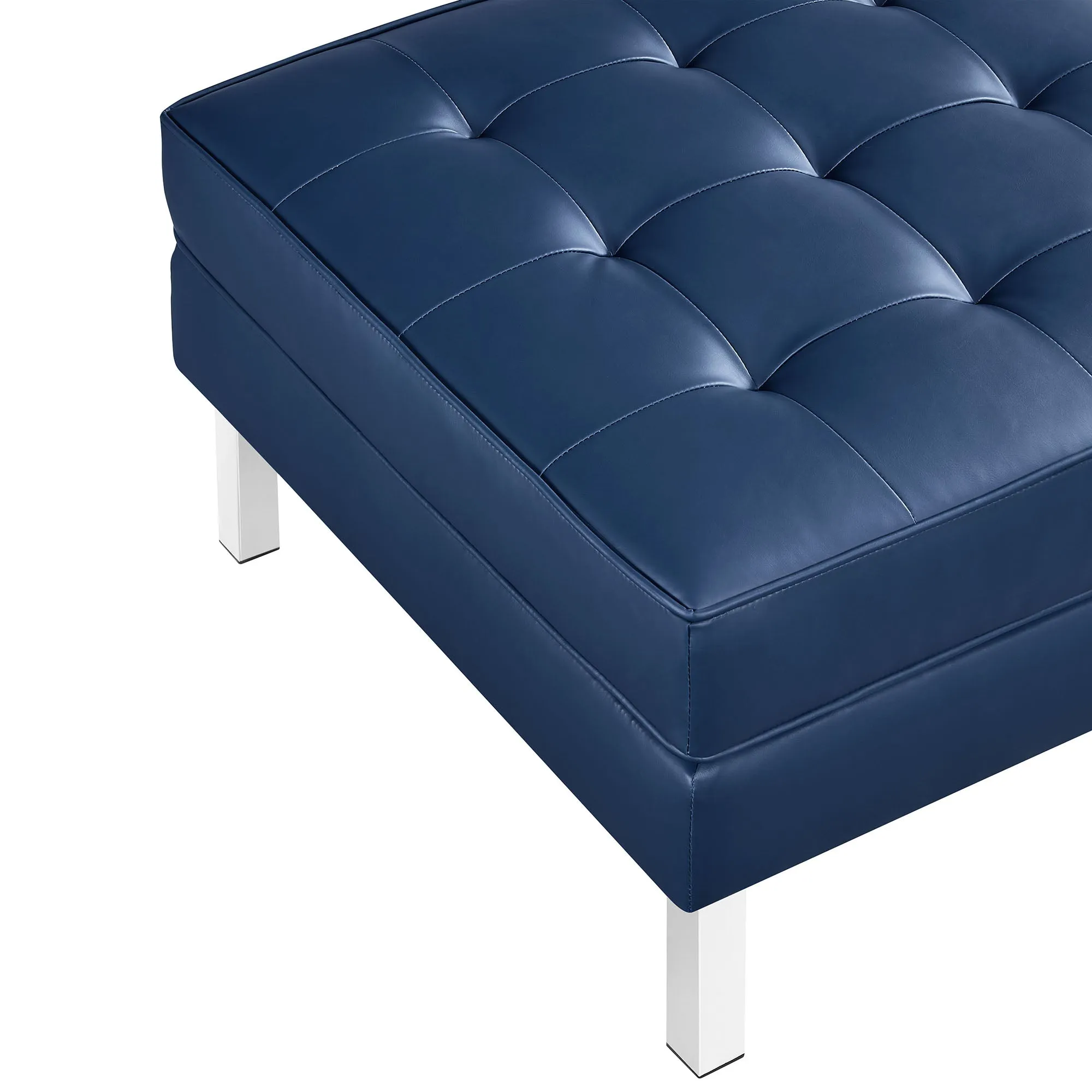 Loft Tufted Vegan Leather Ottoman by Modway