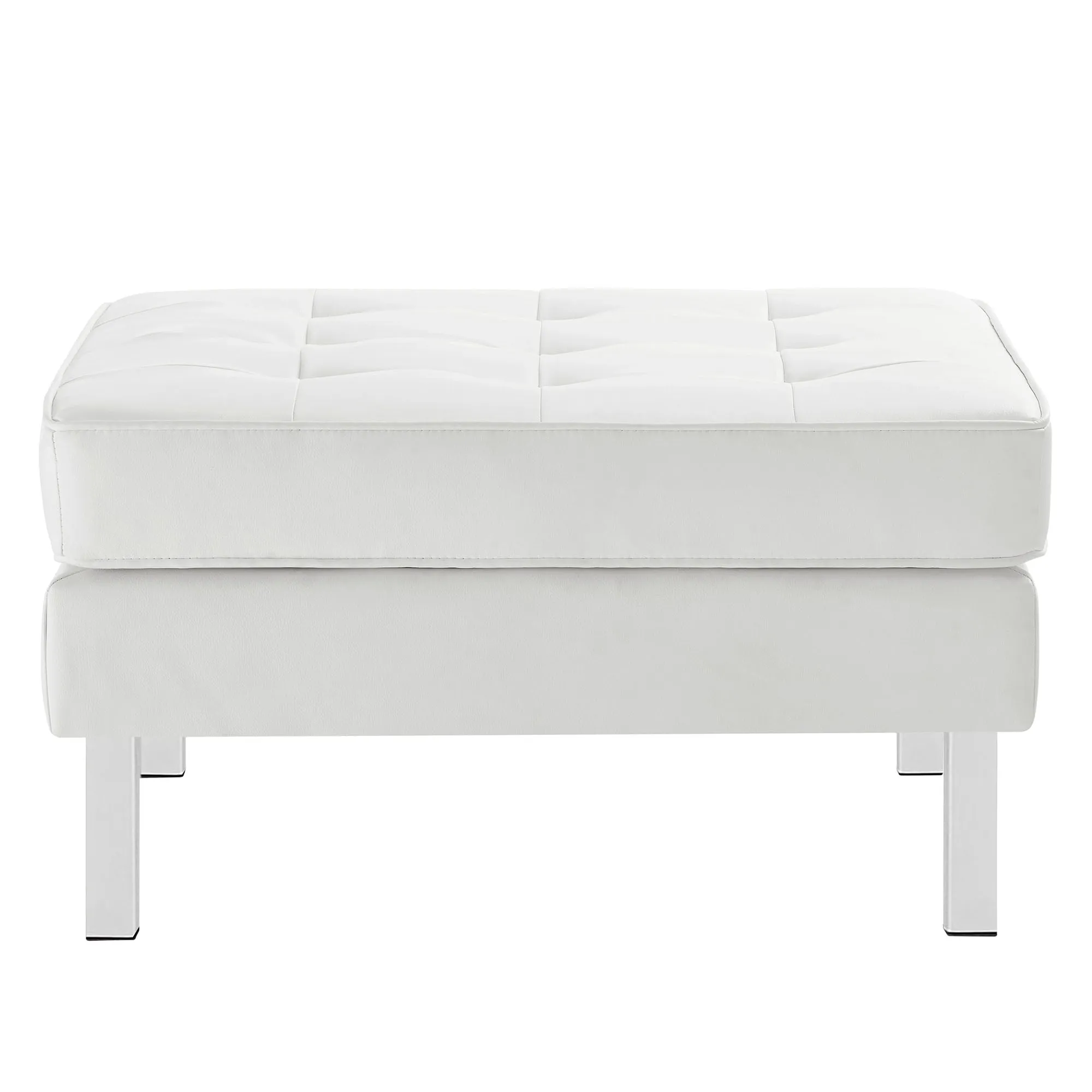 Loft Tufted Vegan Leather Ottoman by Modway