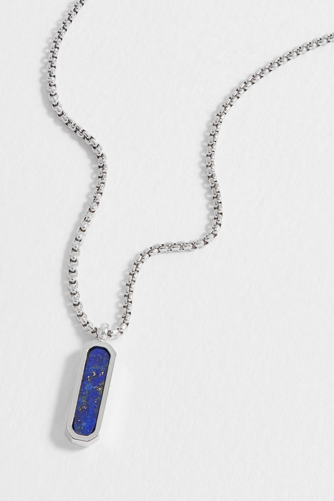 Men's Gemstone Tag Pendant Necklace
