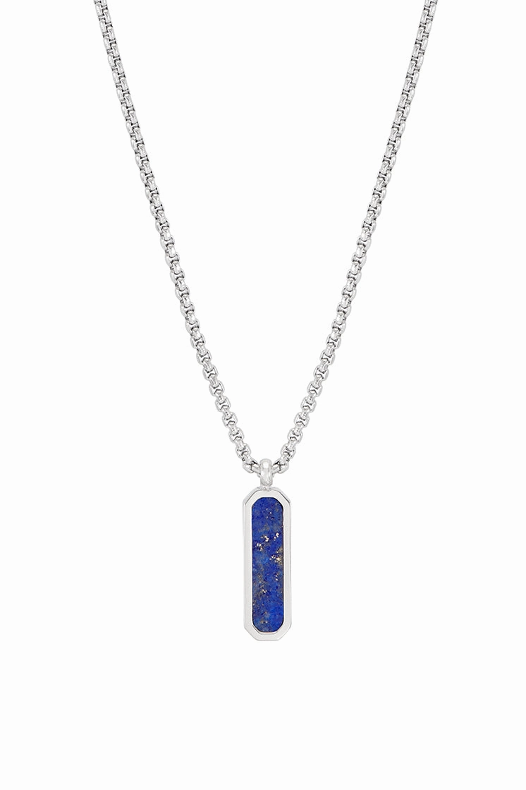 Men's Gemstone Tag Pendant Necklace