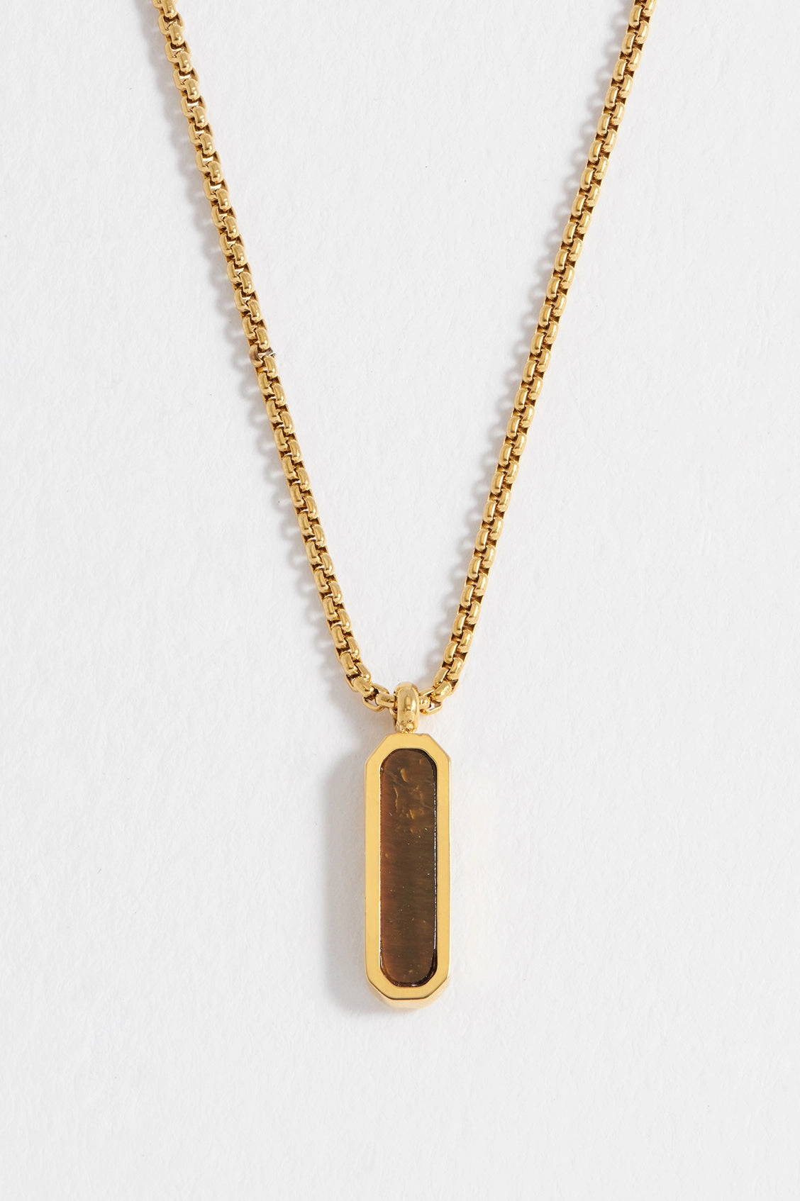 Men's Gemstone Tag Pendant Necklace