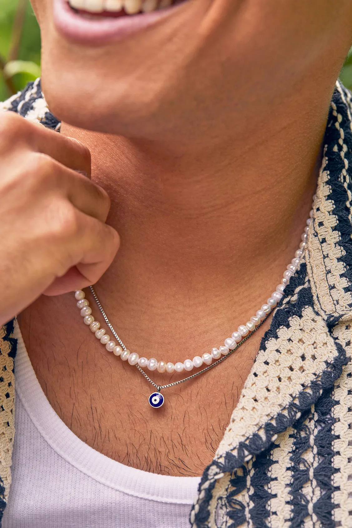 Men's Enamel Evil Eye Necklace