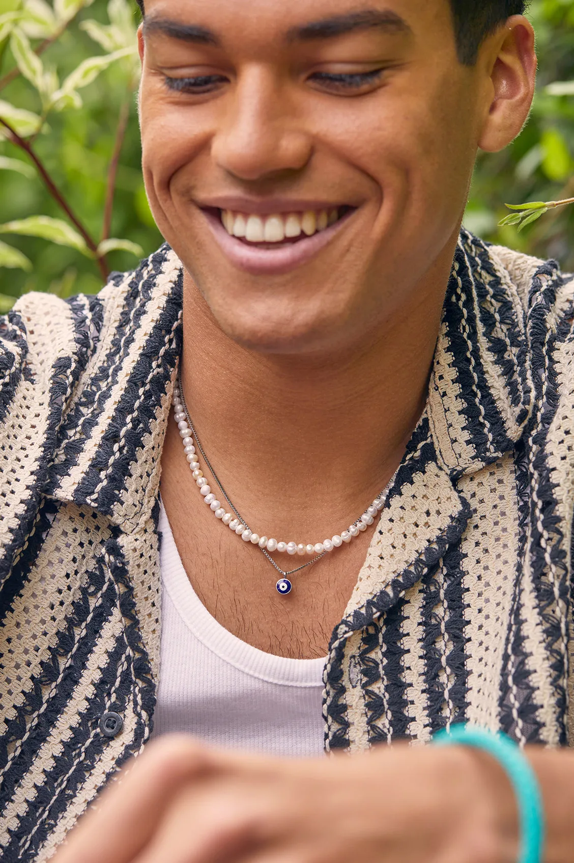 Men's Enamel Evil Eye Necklace