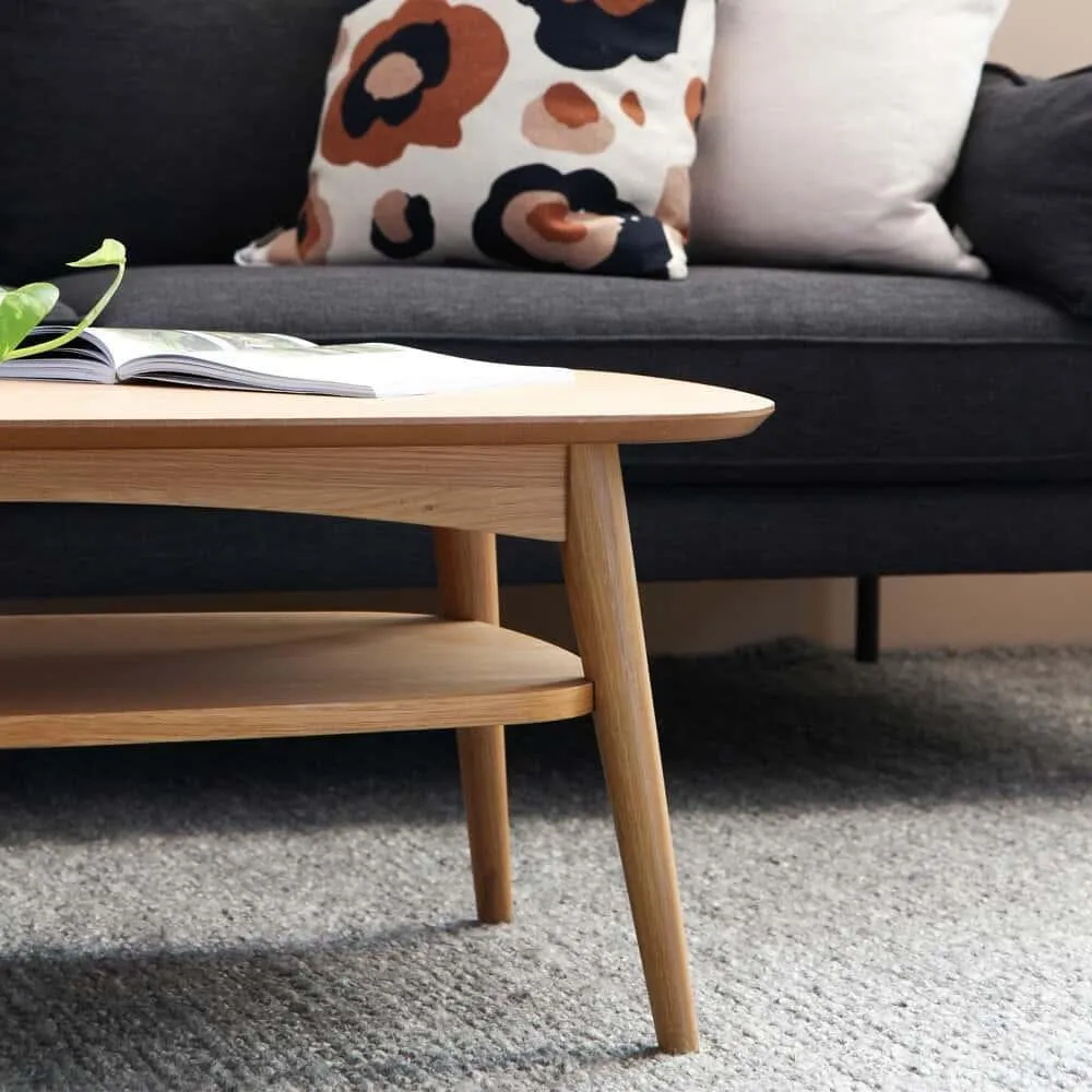 Mia Coffee Table with Shelf - Oak