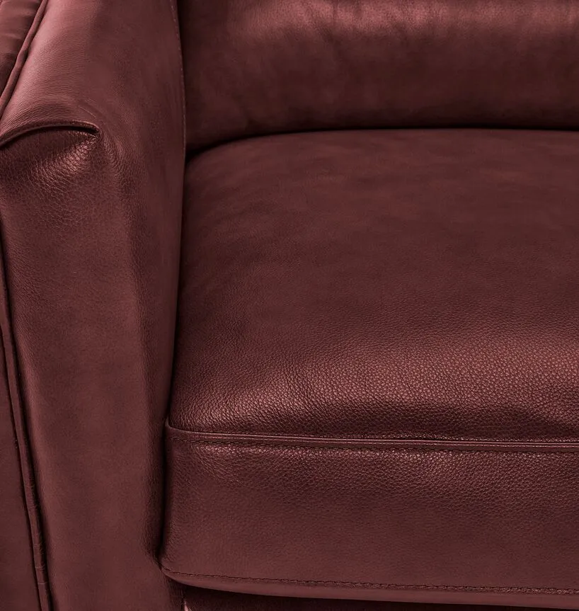 Miguel Leather Loveseat - Fire